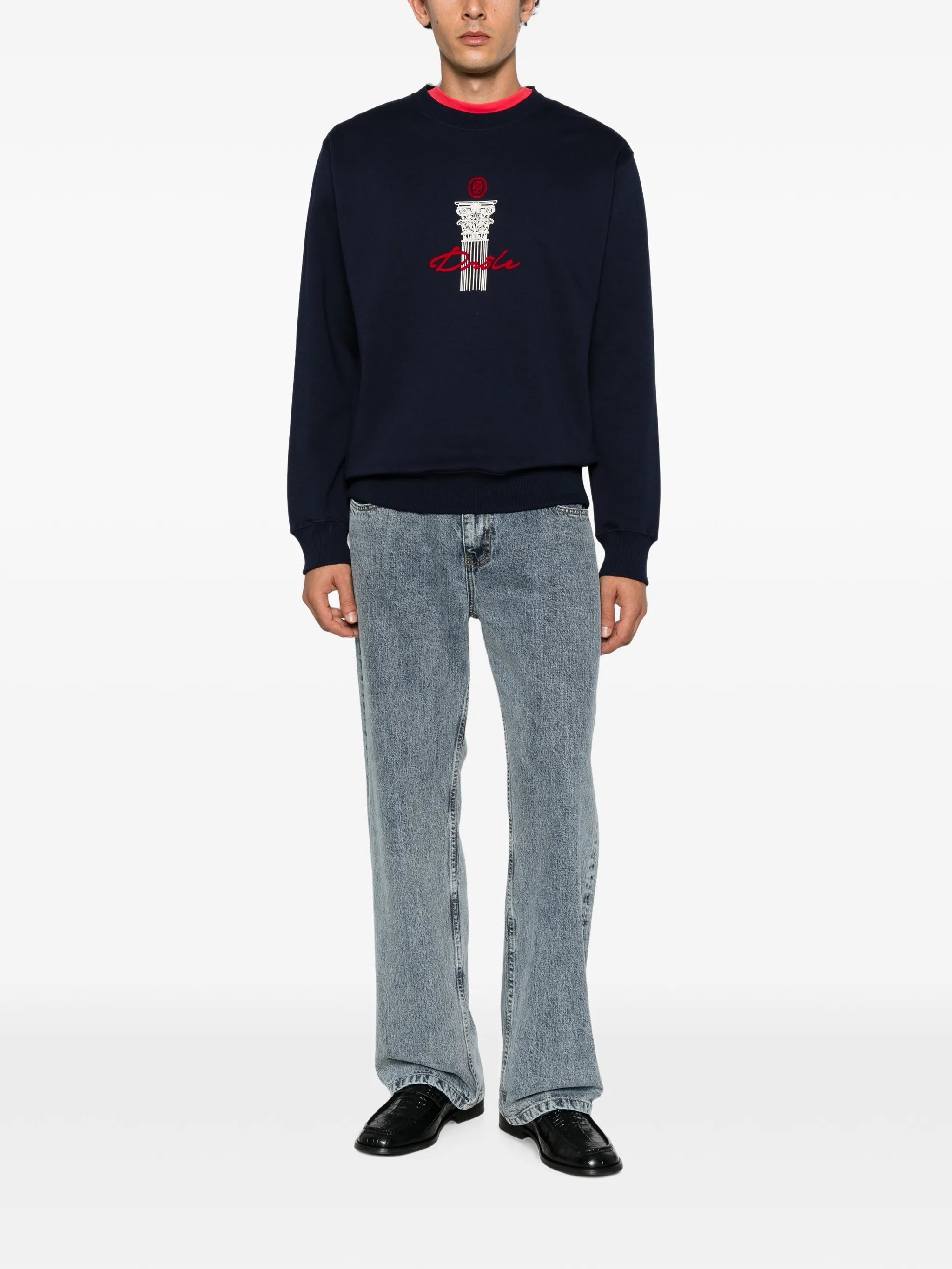 column-print sweatshirt