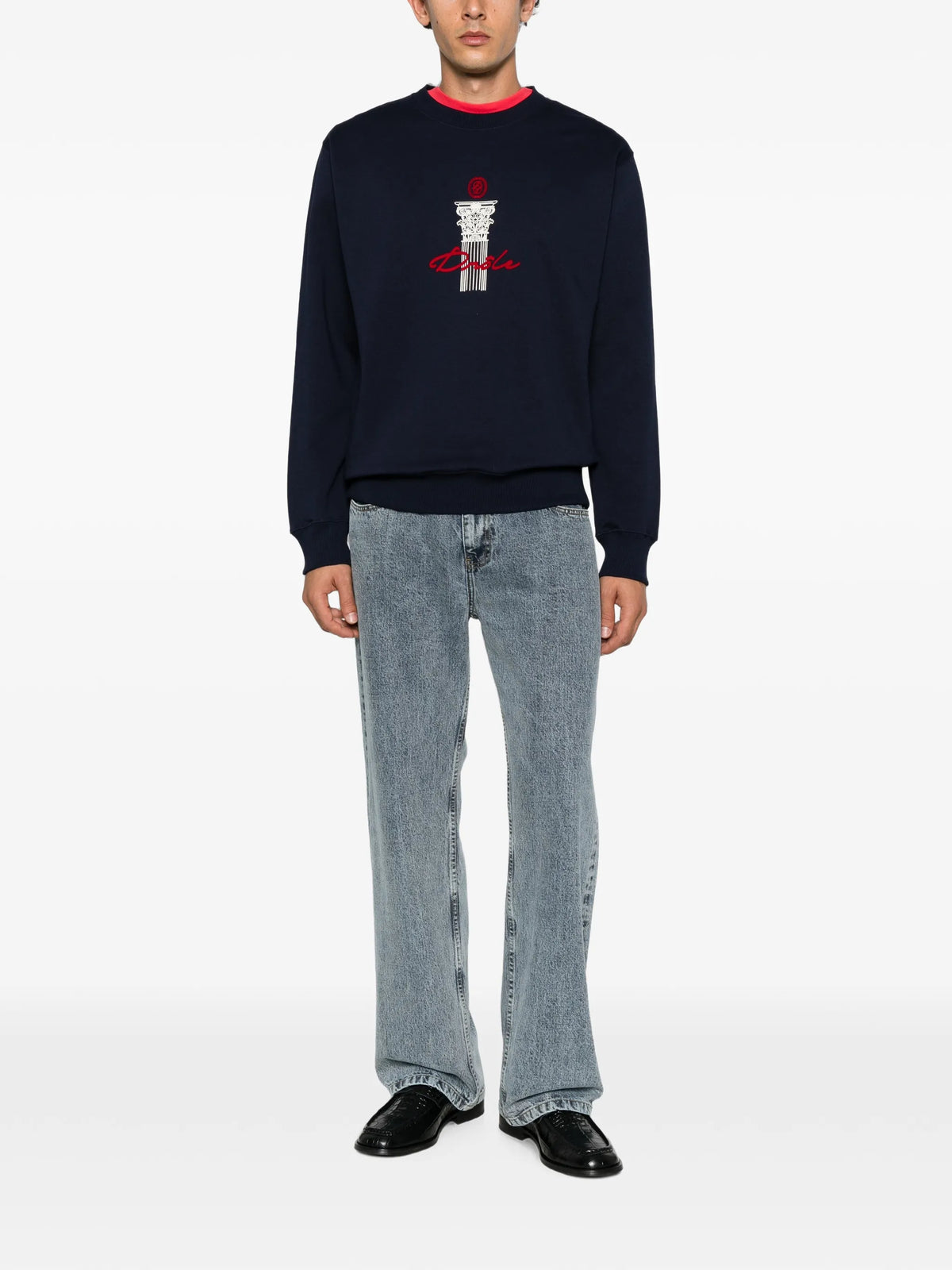 column-print sweatshirt