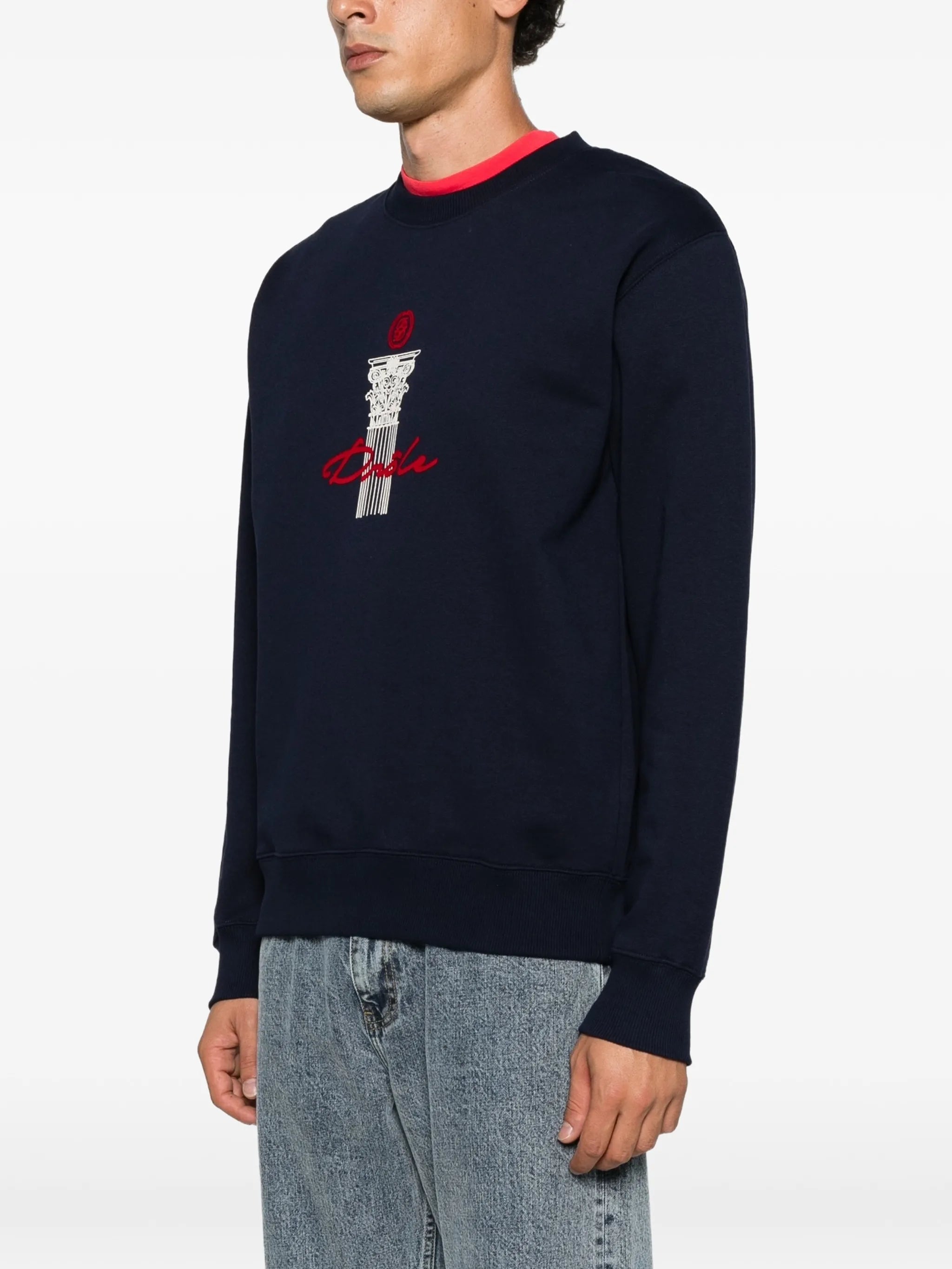 column-print sweatshirt