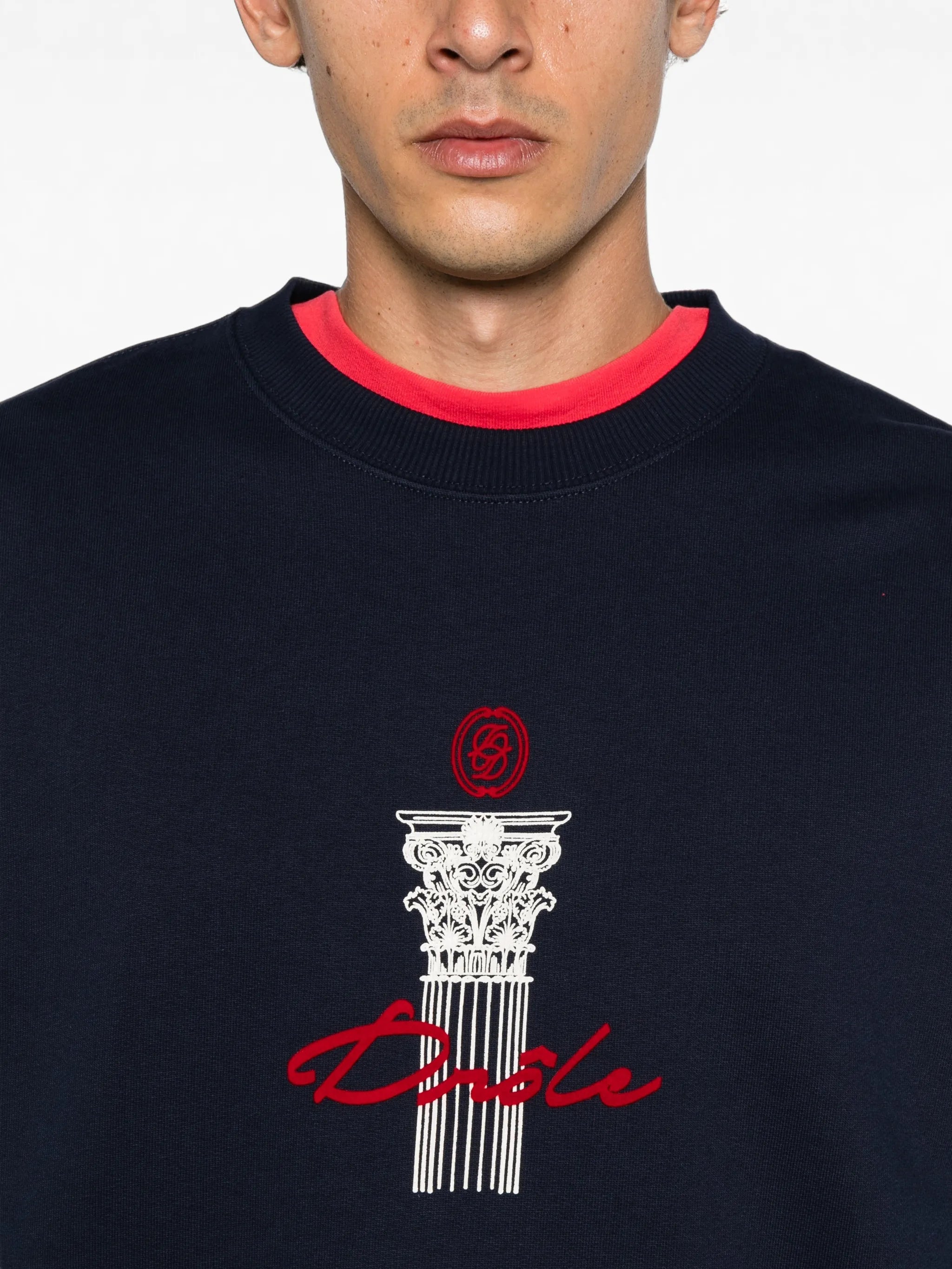 column-print sweatshirt