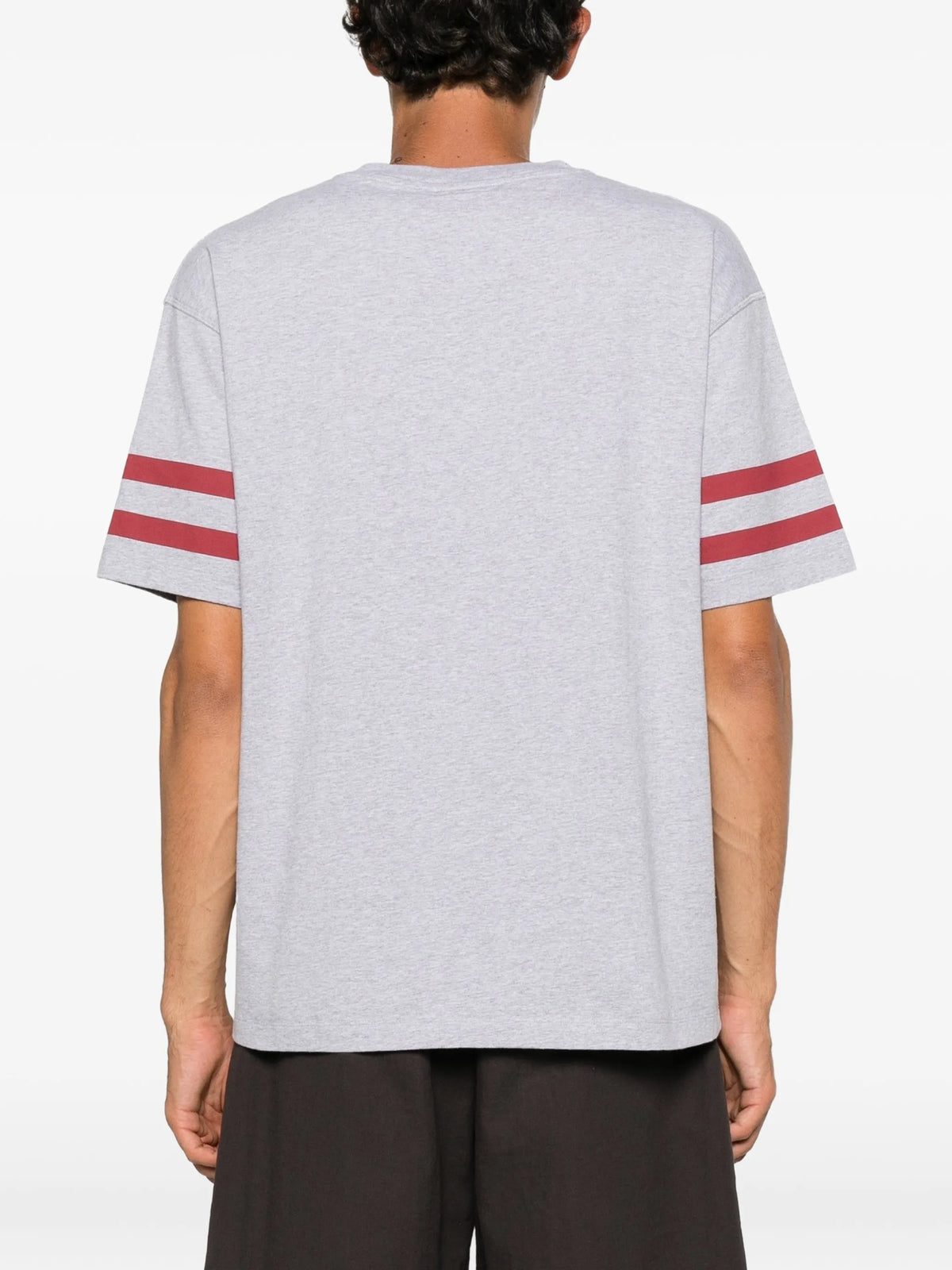 Boxers graphic-print striped-sleeve T-shirt