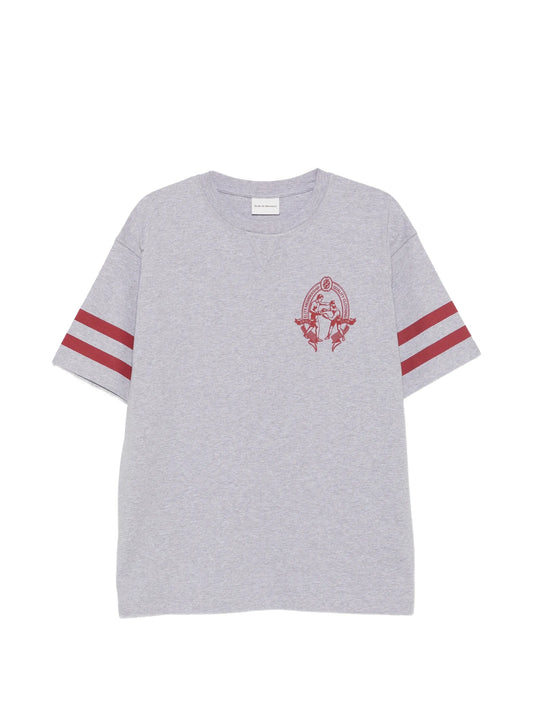Boxers graphic-print striped-sleeve T-shirt