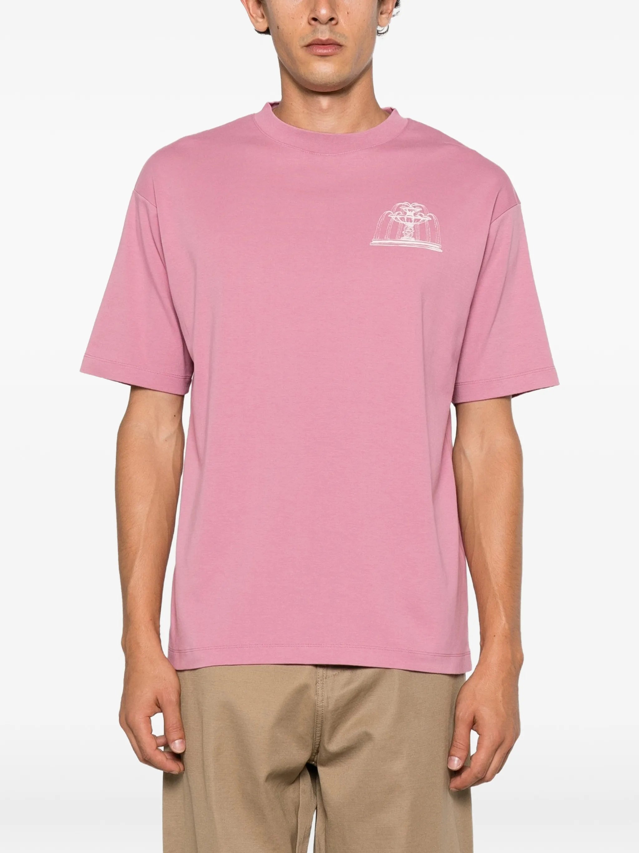 fountain-print T-shirt