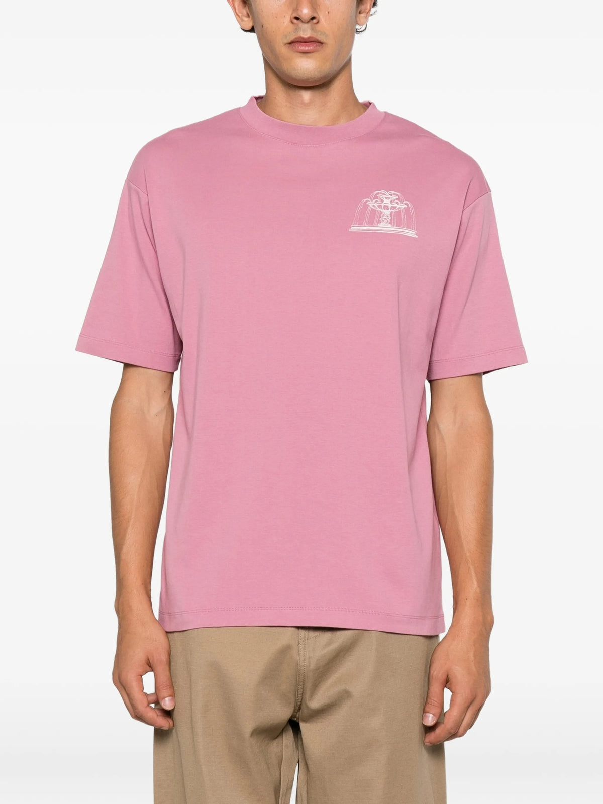 fountain-print T-shirt