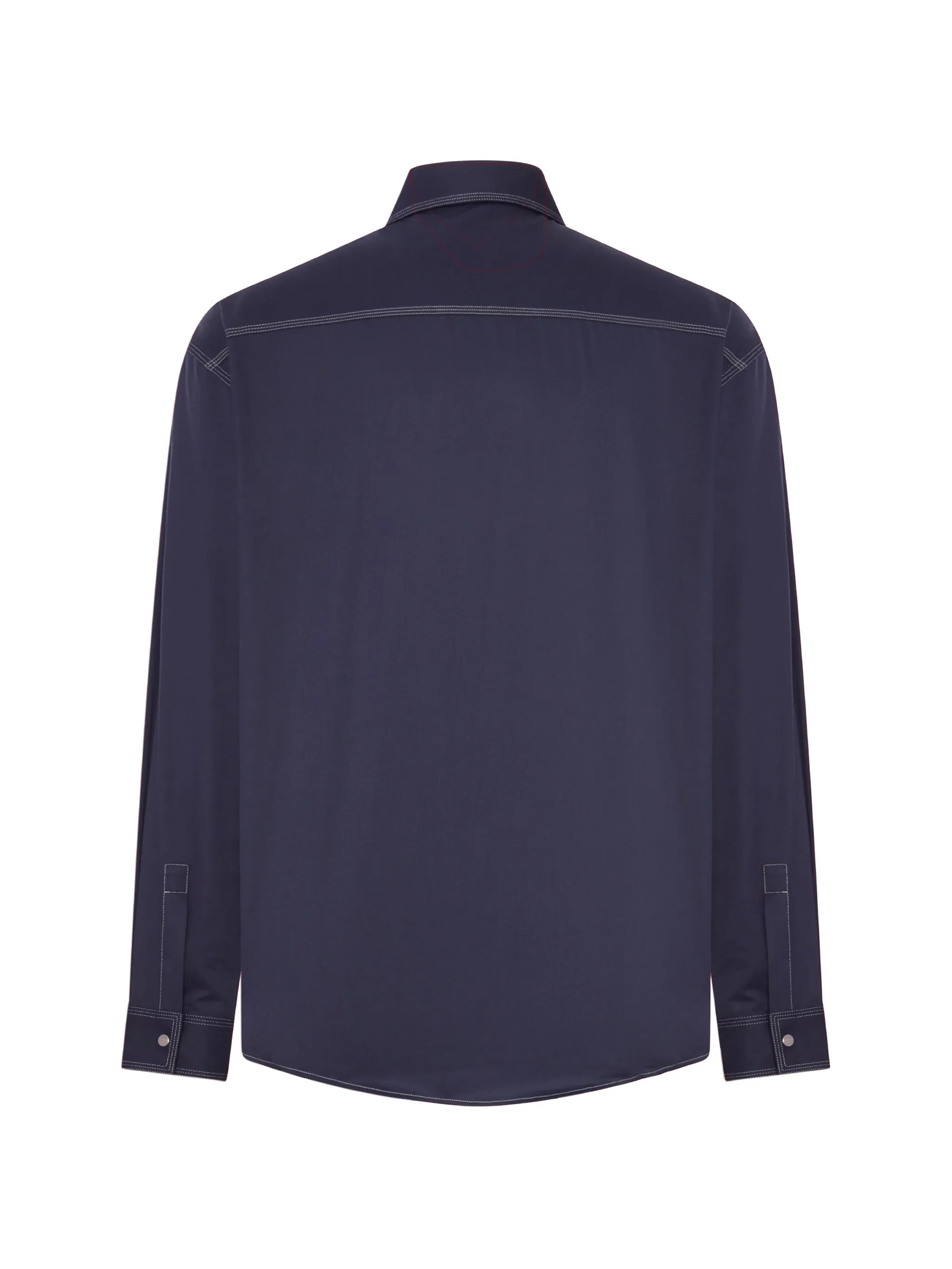 contrast-stitch logo-patch shirt