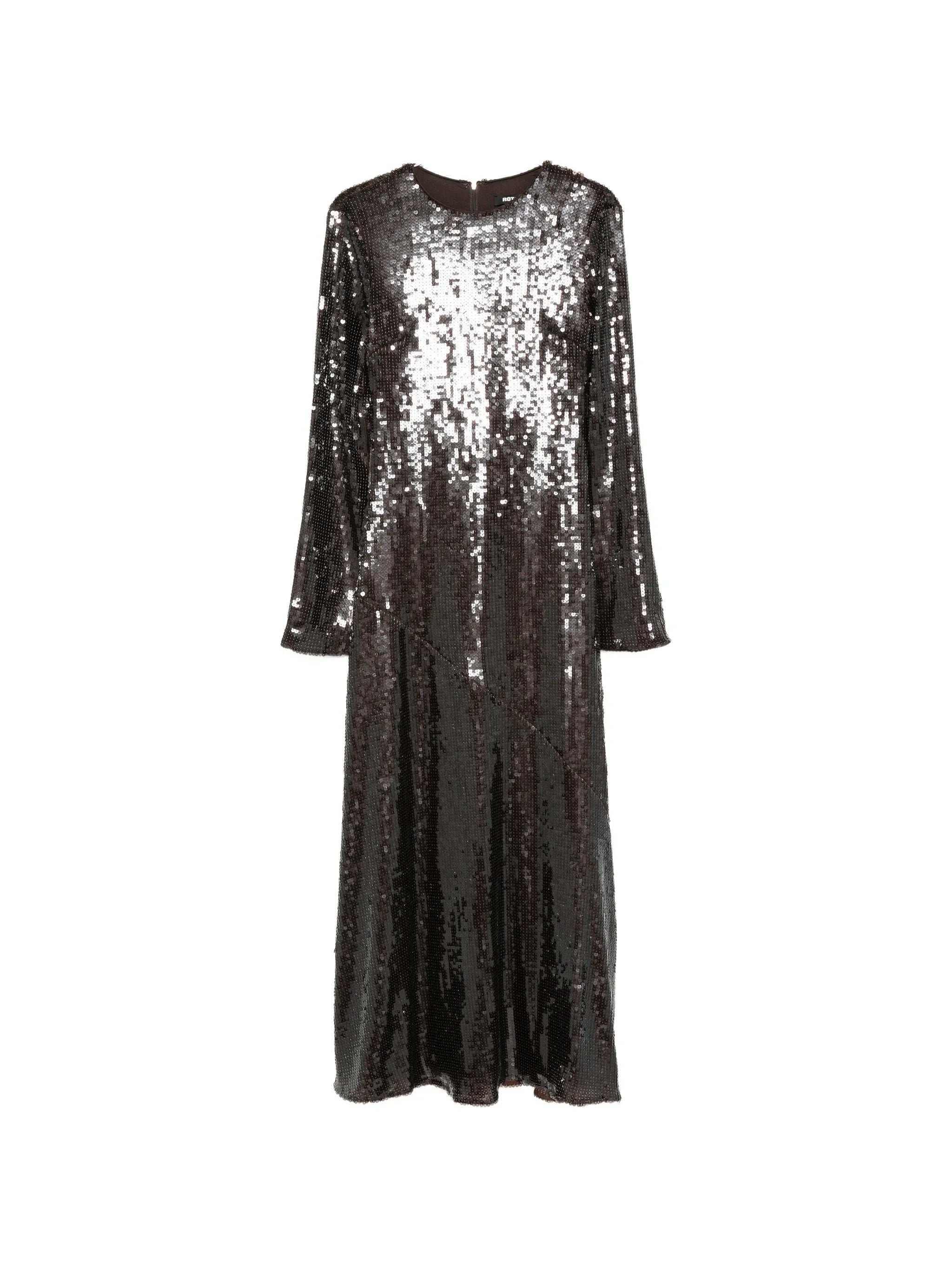 sequin-embellished long-sleeve maxi dress