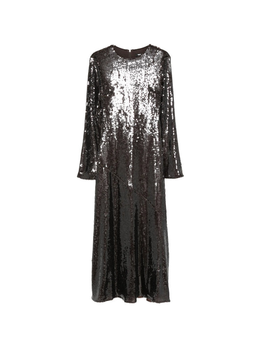 sequin-embellished long-sleeve maxi dress