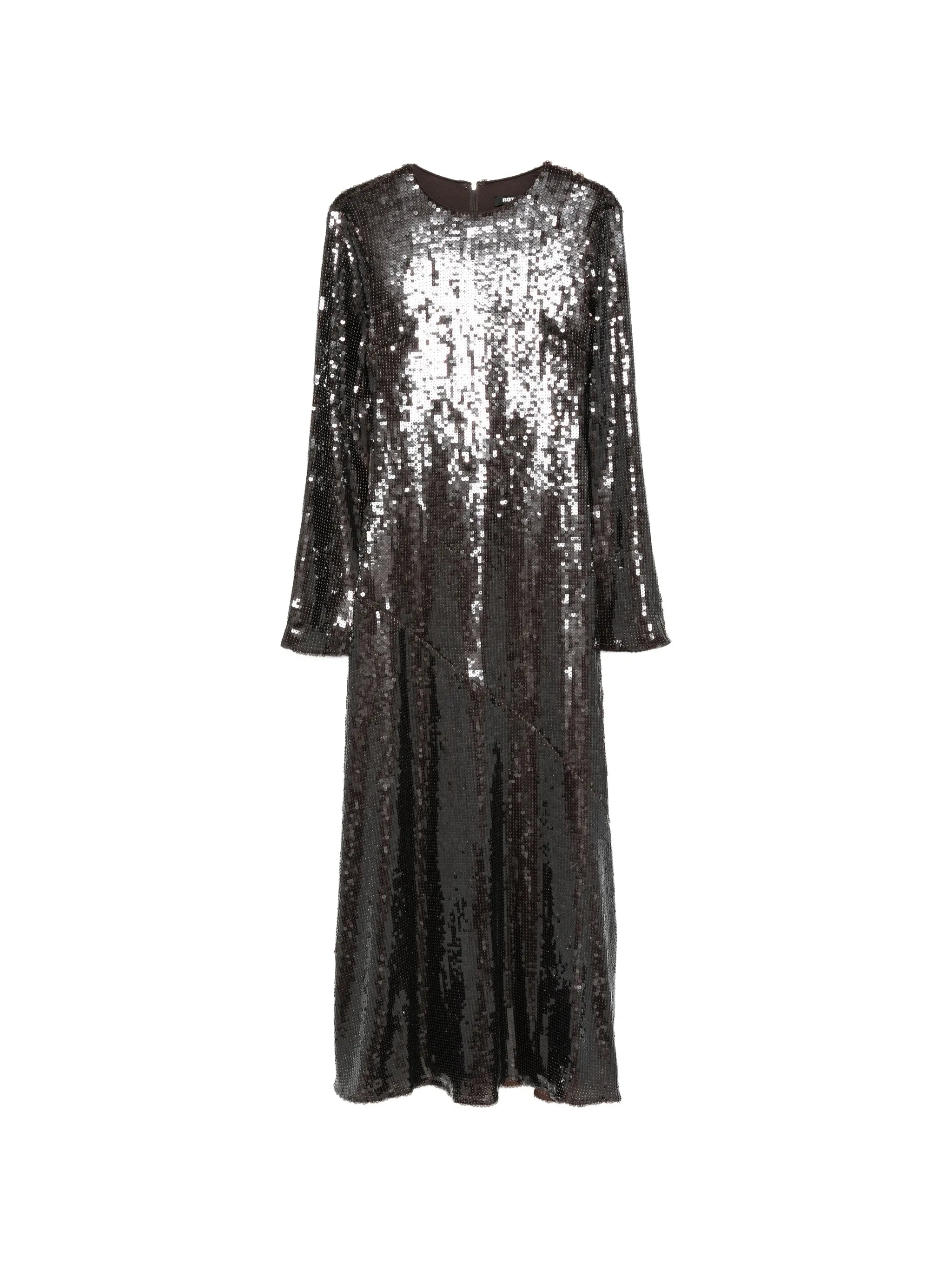 sequin-embellished long-sleeve maxi dress