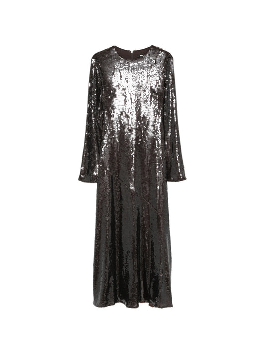 sequin-embellished long-sleeve maxi dress