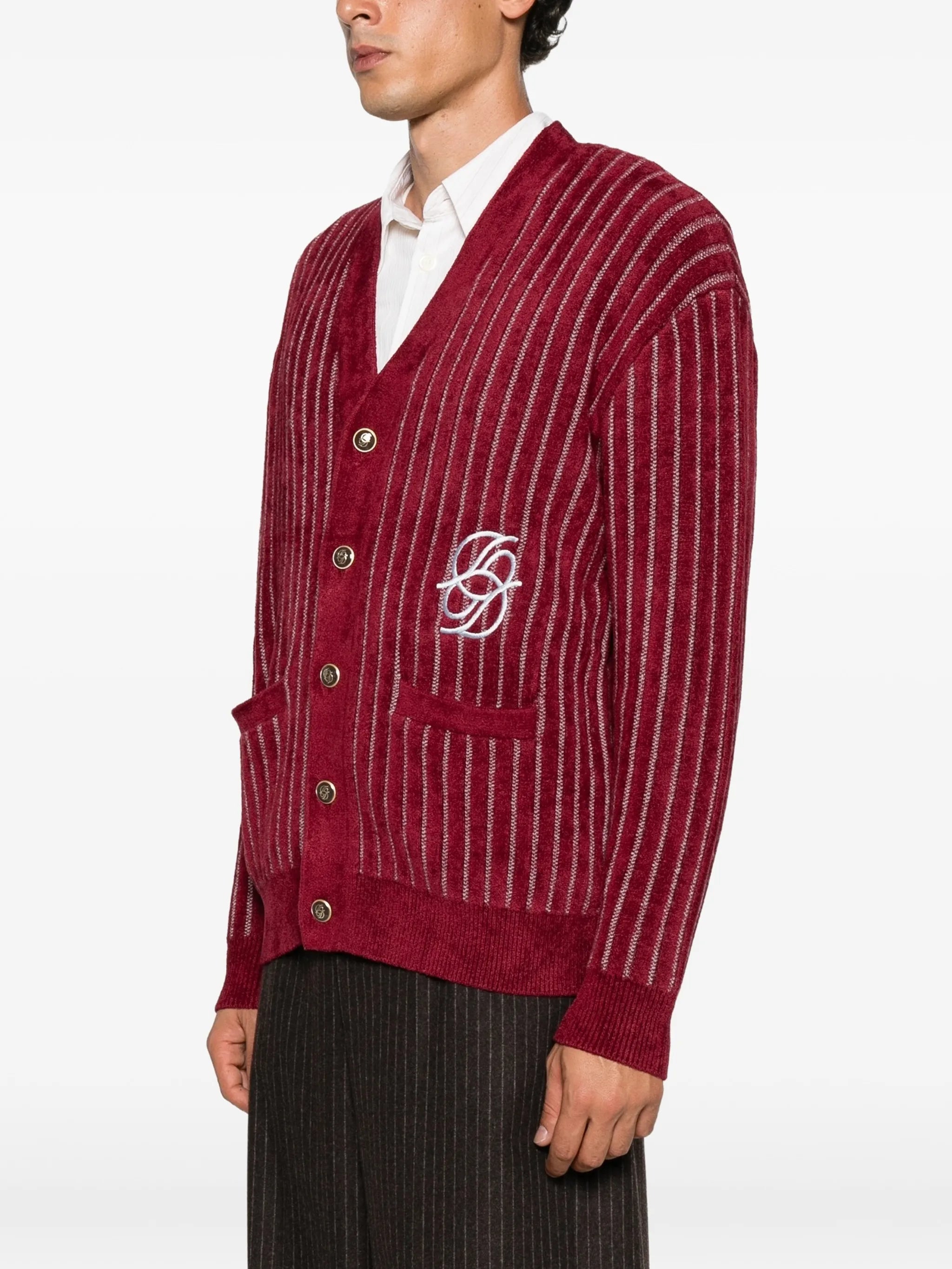 Mirror monogram pinstripe cardigan