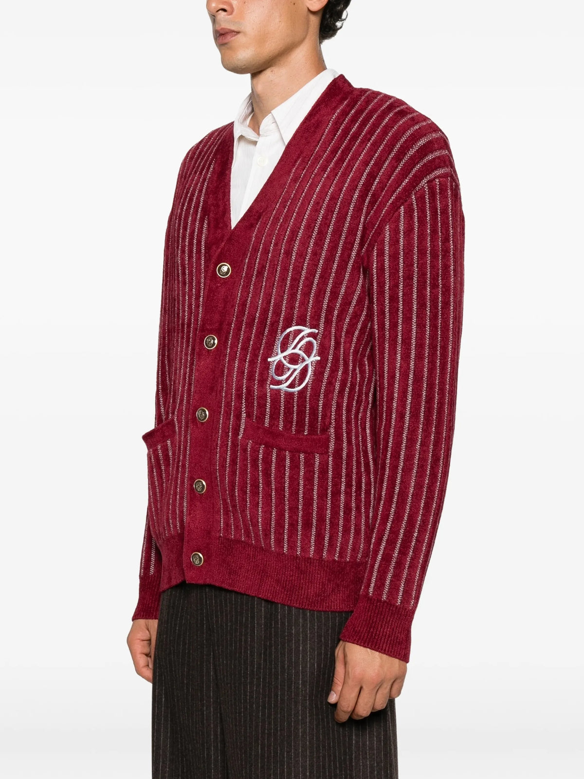 Mirror monogram pinstripe cardigan