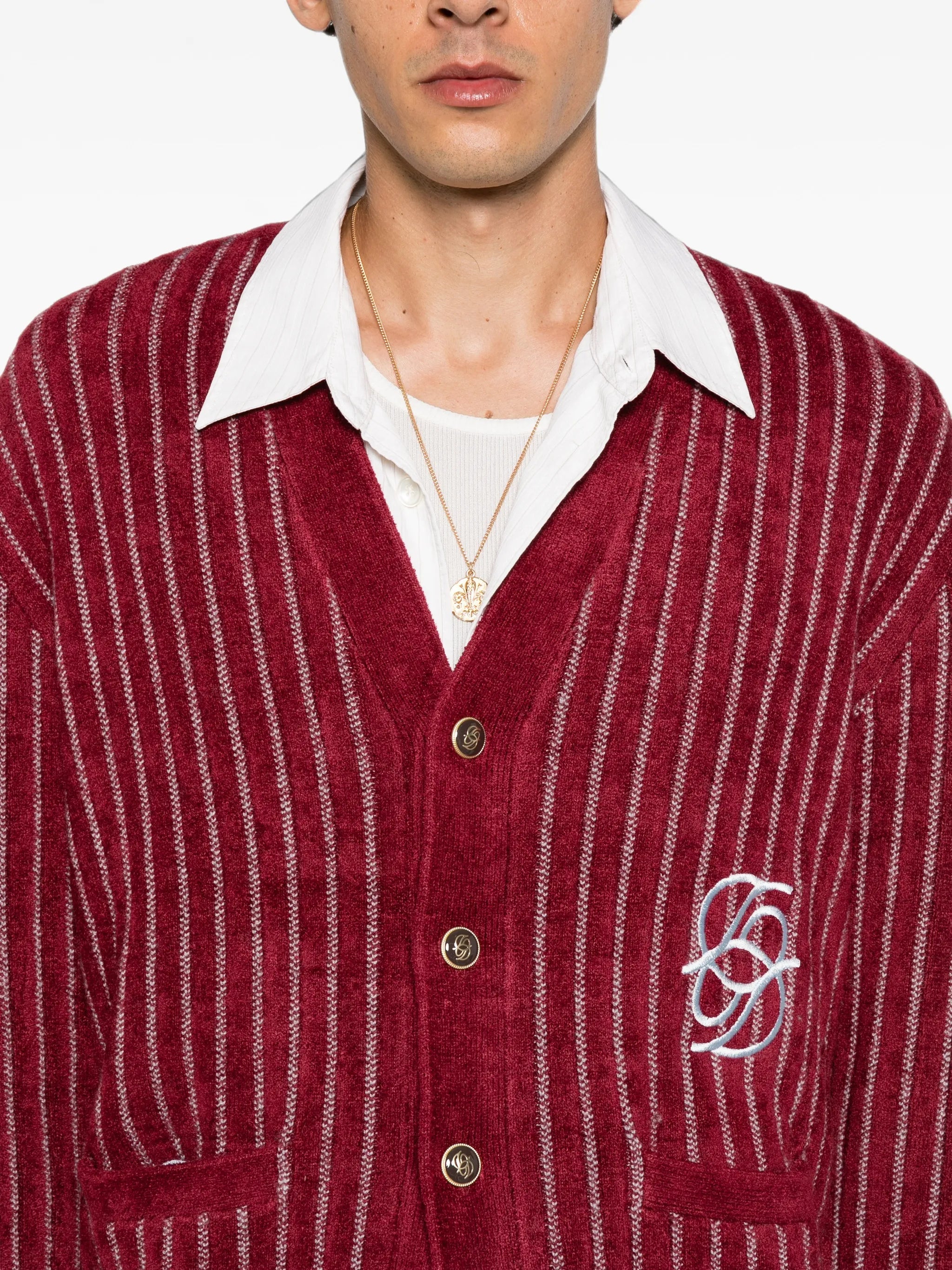 Mirror monogram pinstripe cardigan