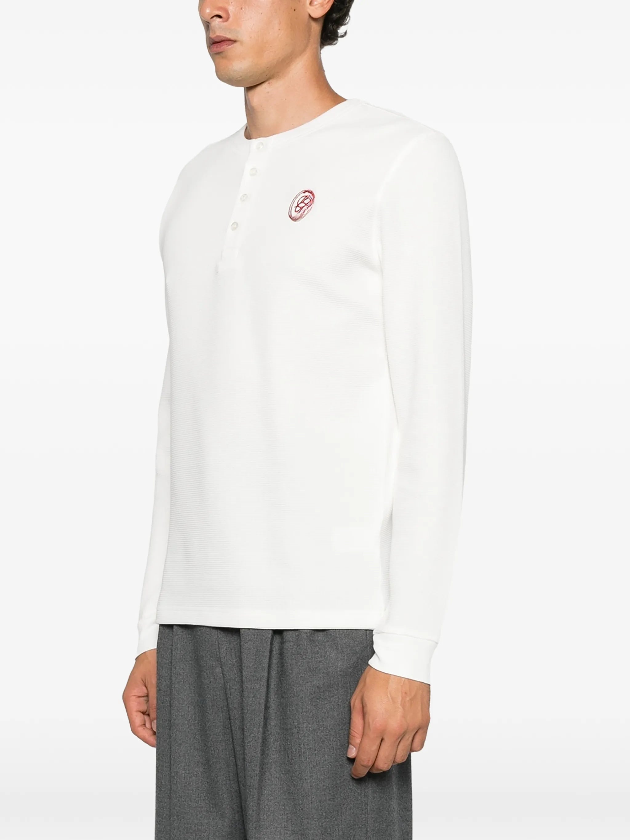 Mirror waffle-knit long-sleeve T-shirt