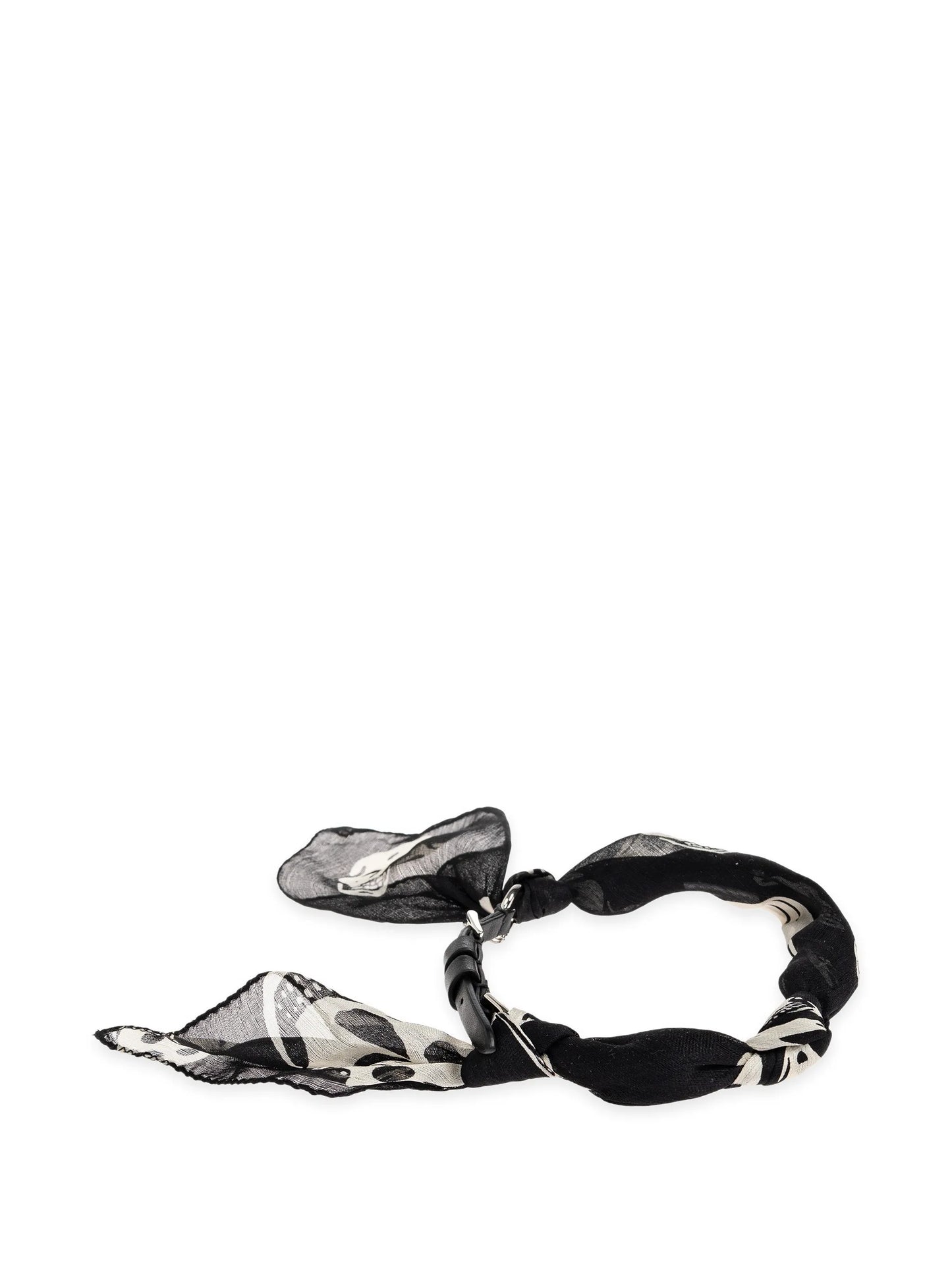 skull-print silk-wrapped bracelets