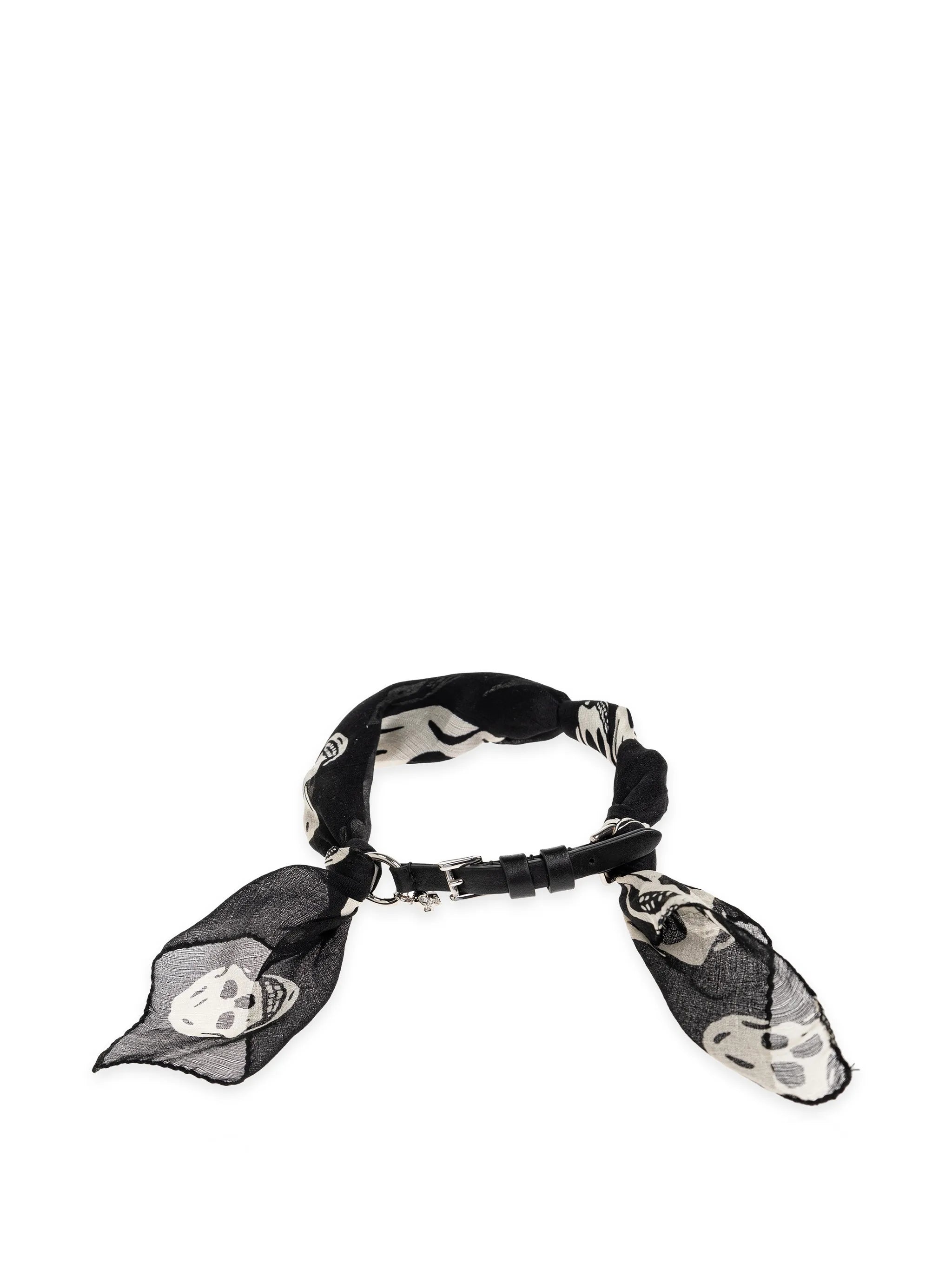 skull-print silk-wrapped bracelets