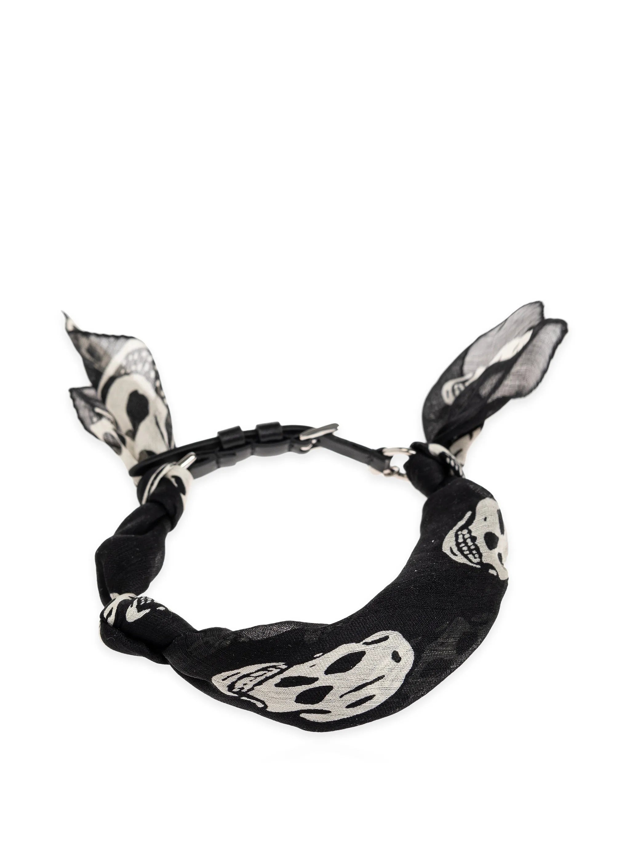skull-print silk-wrapped bracelets