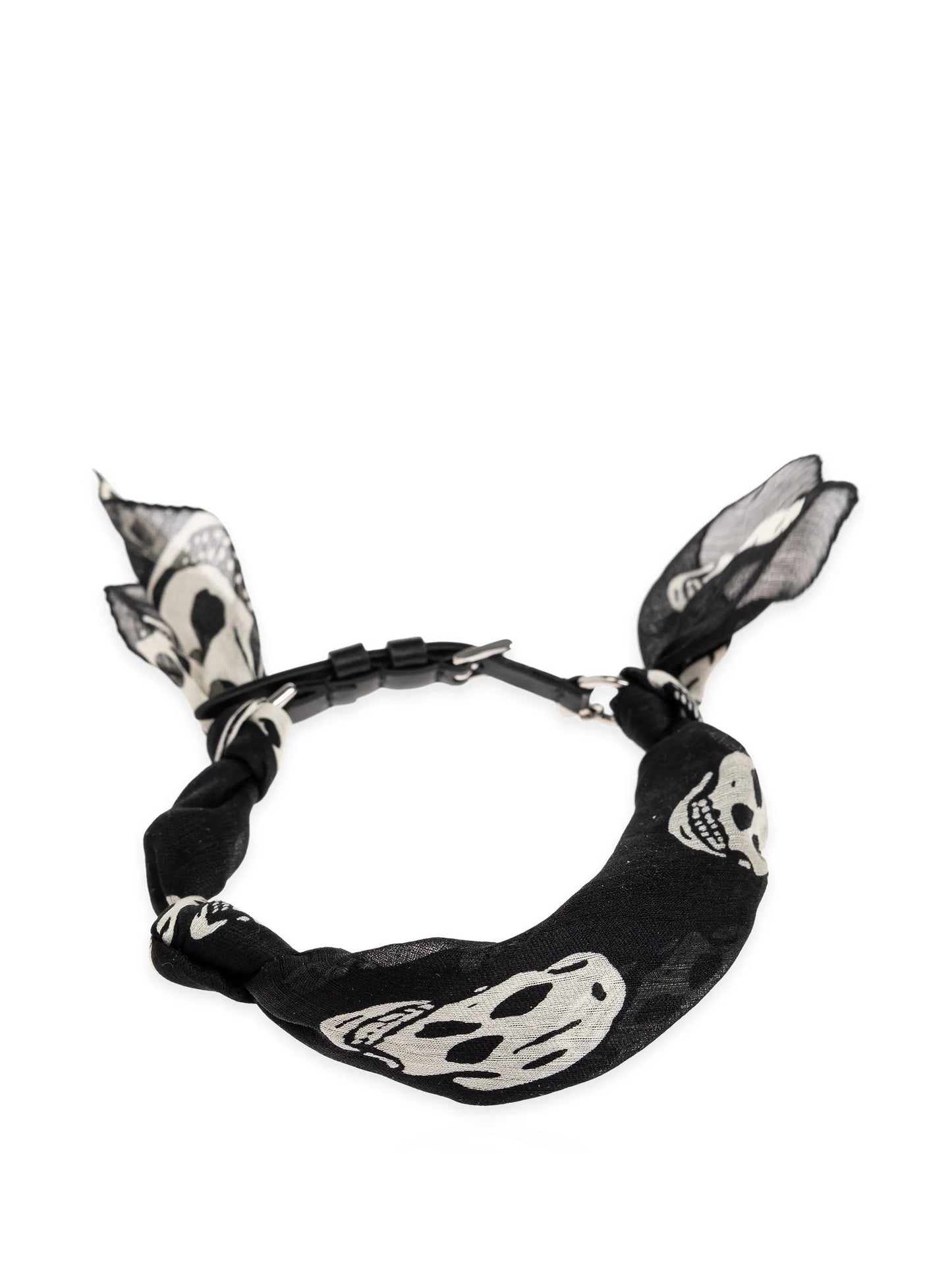 skull-print silk-wrapped bracelets
