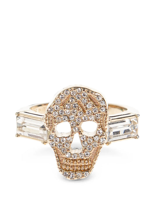 Skull crystal-embellished ring
