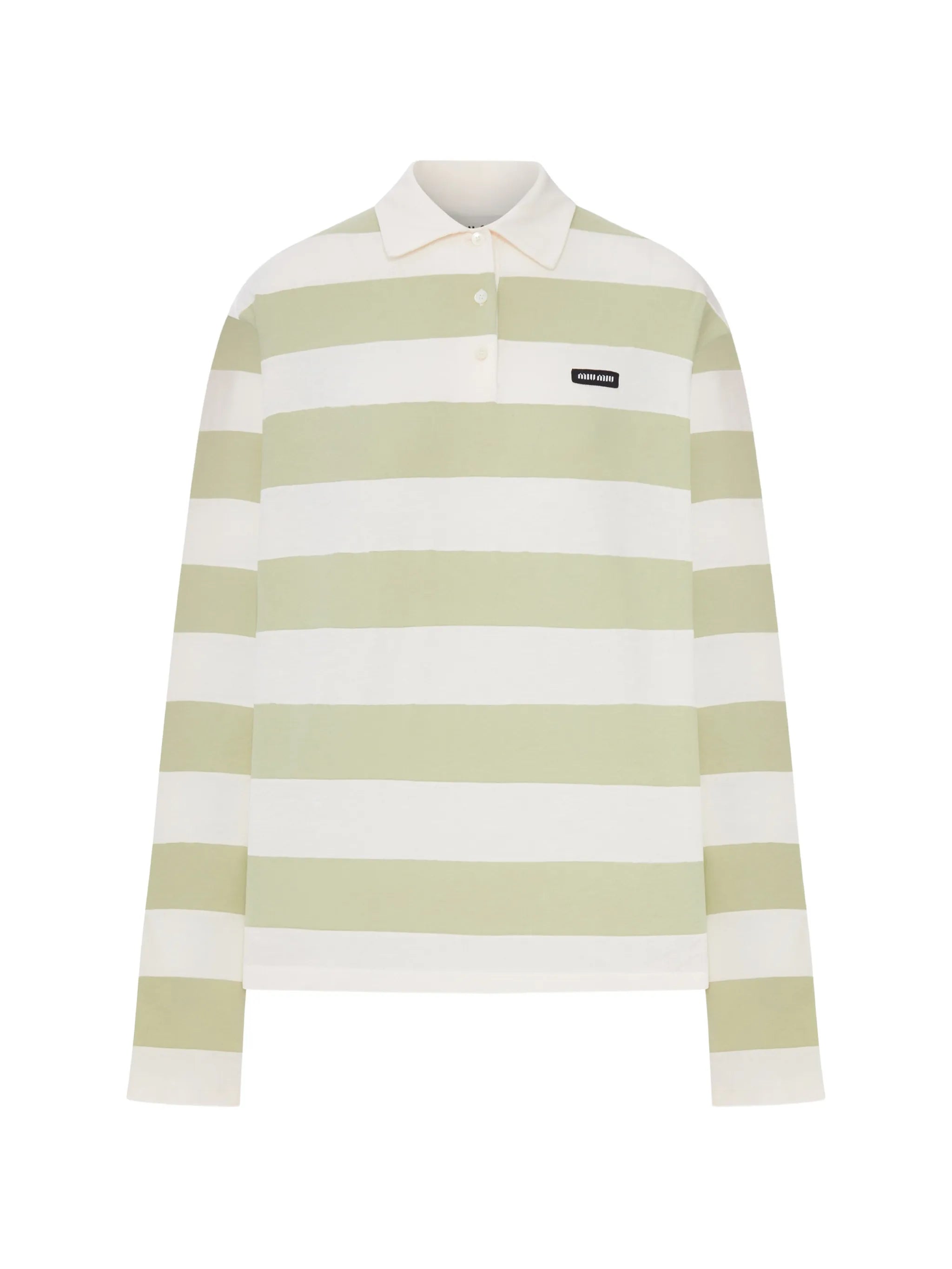 striped jersey polo shirt