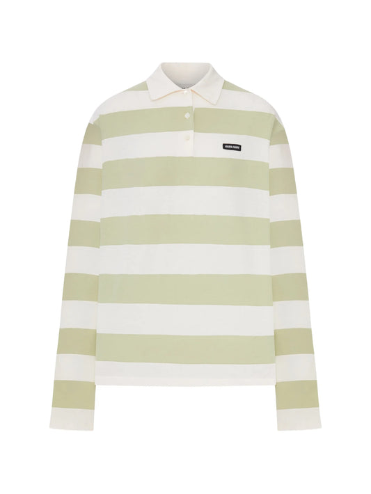 striped long-sleeve polo shirt