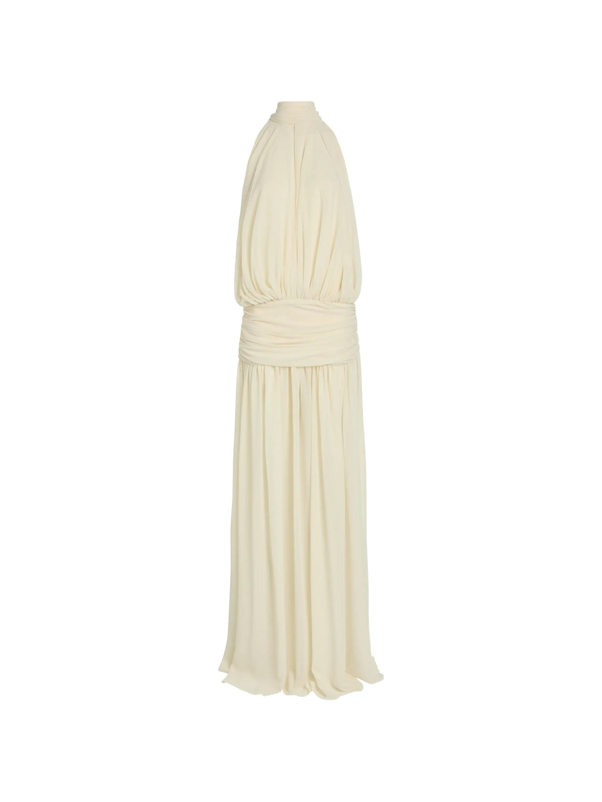 Cruz halterneck ruched maxi dress