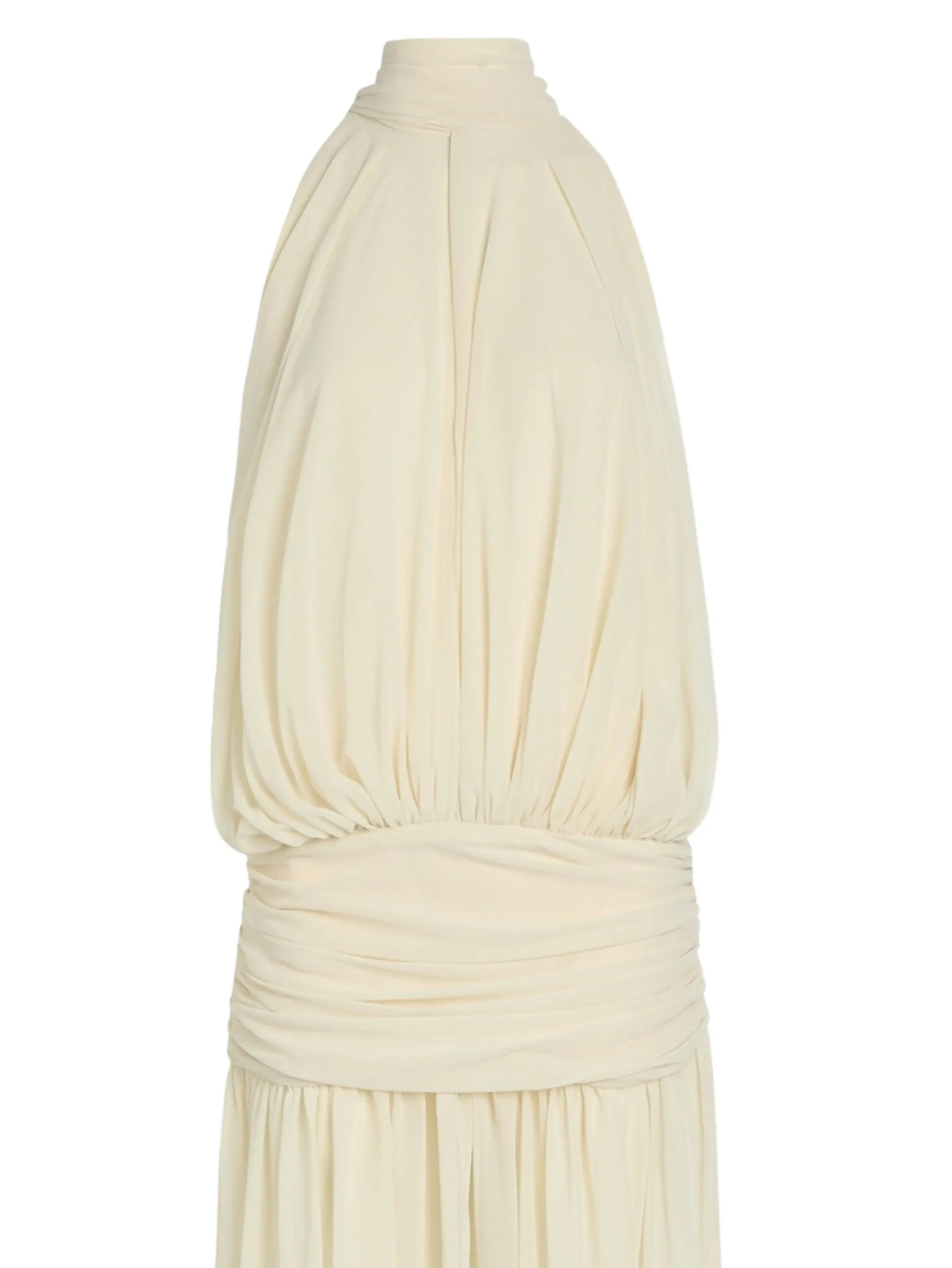 Cruz halterneck ruched maxi dress