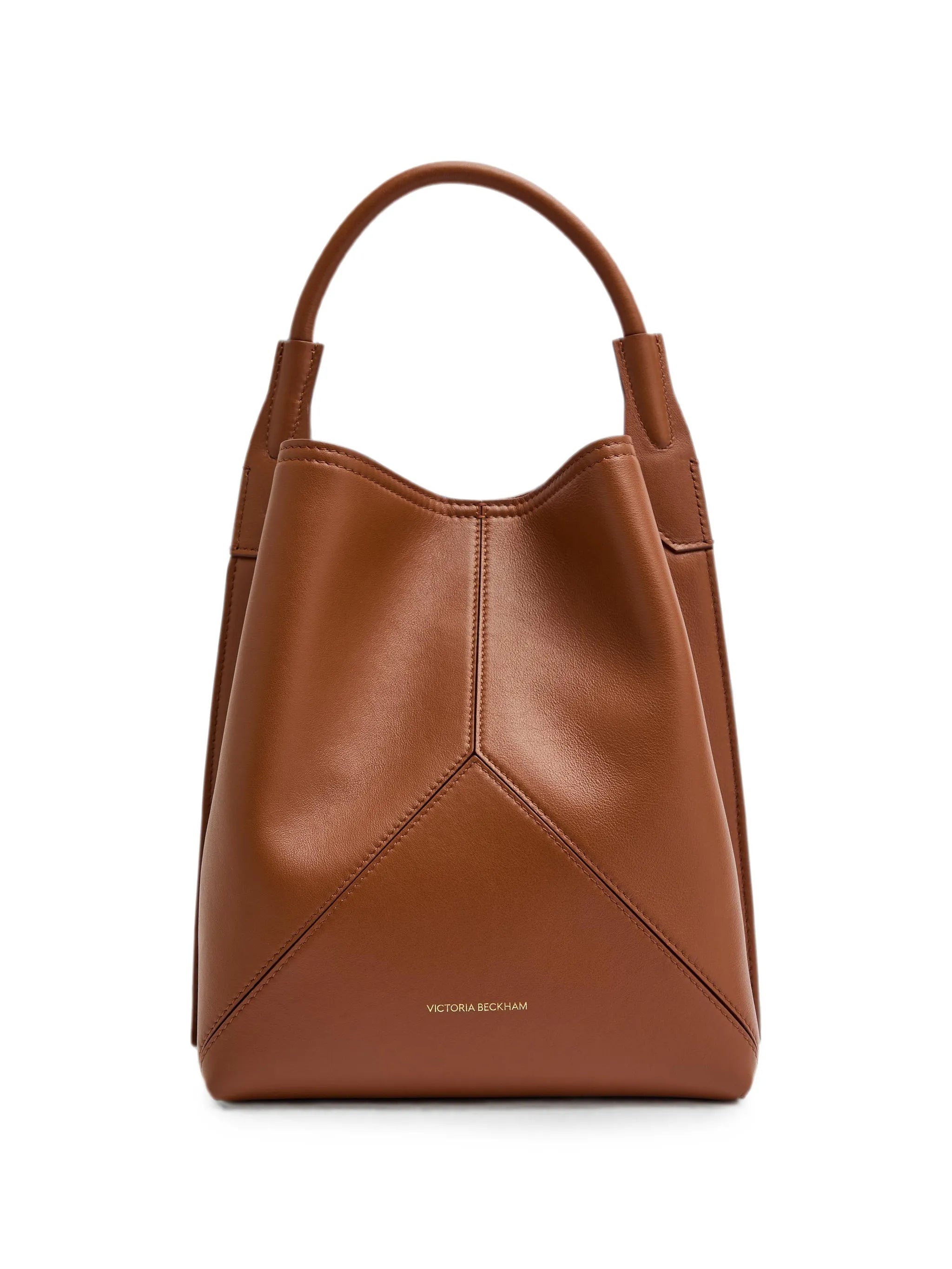 leather panelled bucket bag