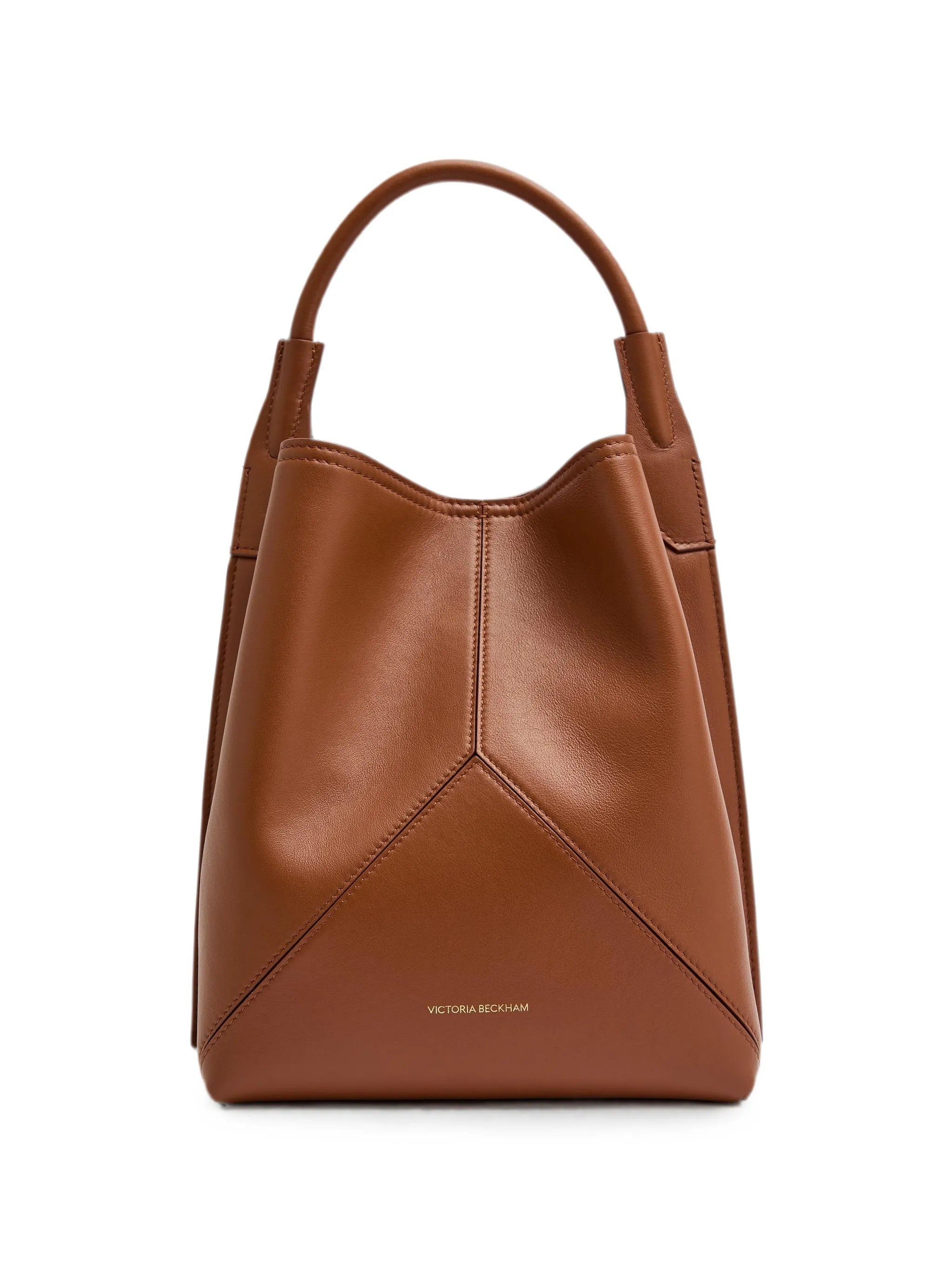 leather panelled bucket bag
