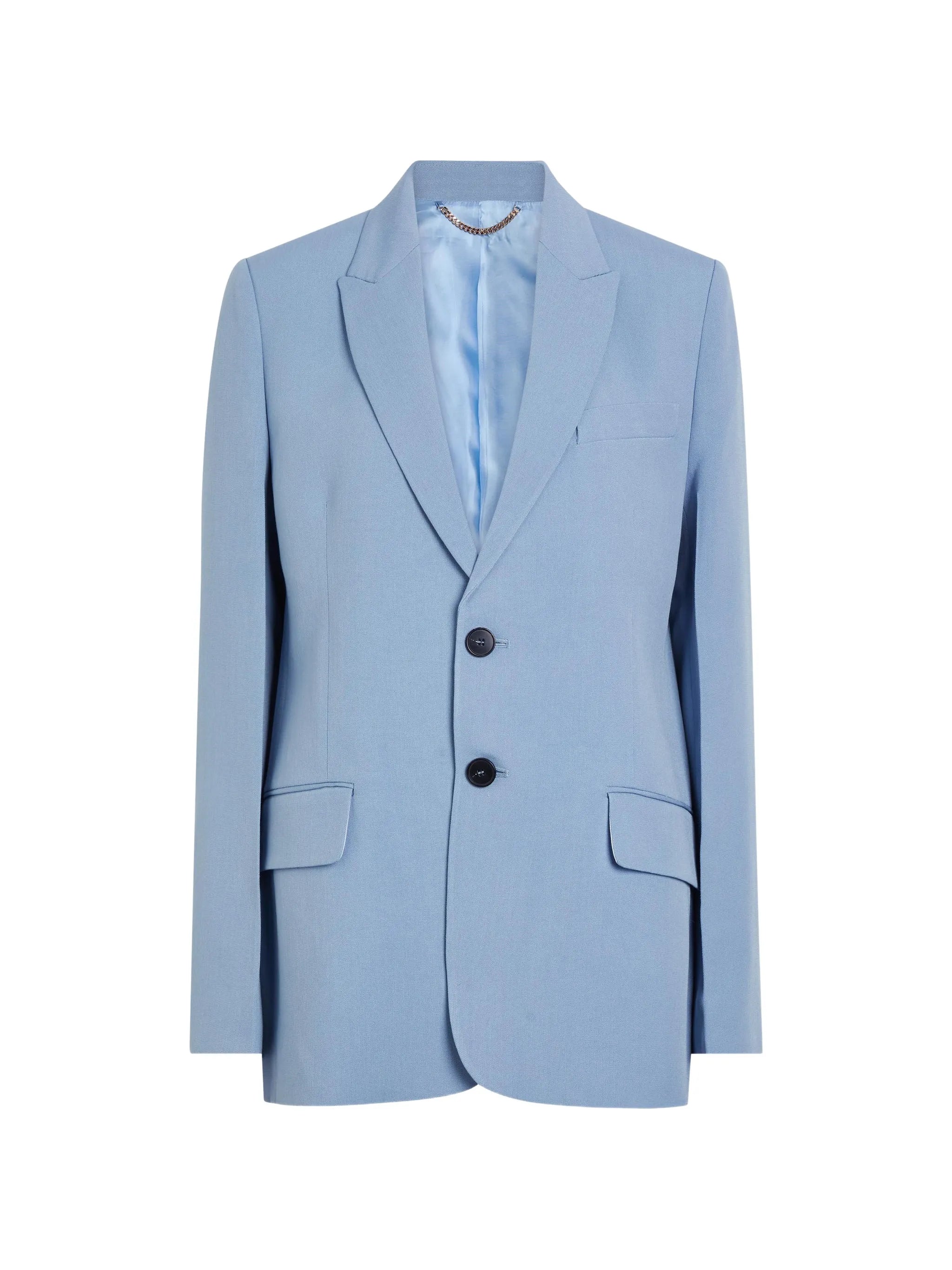 peak-lapel single-breasted blazer