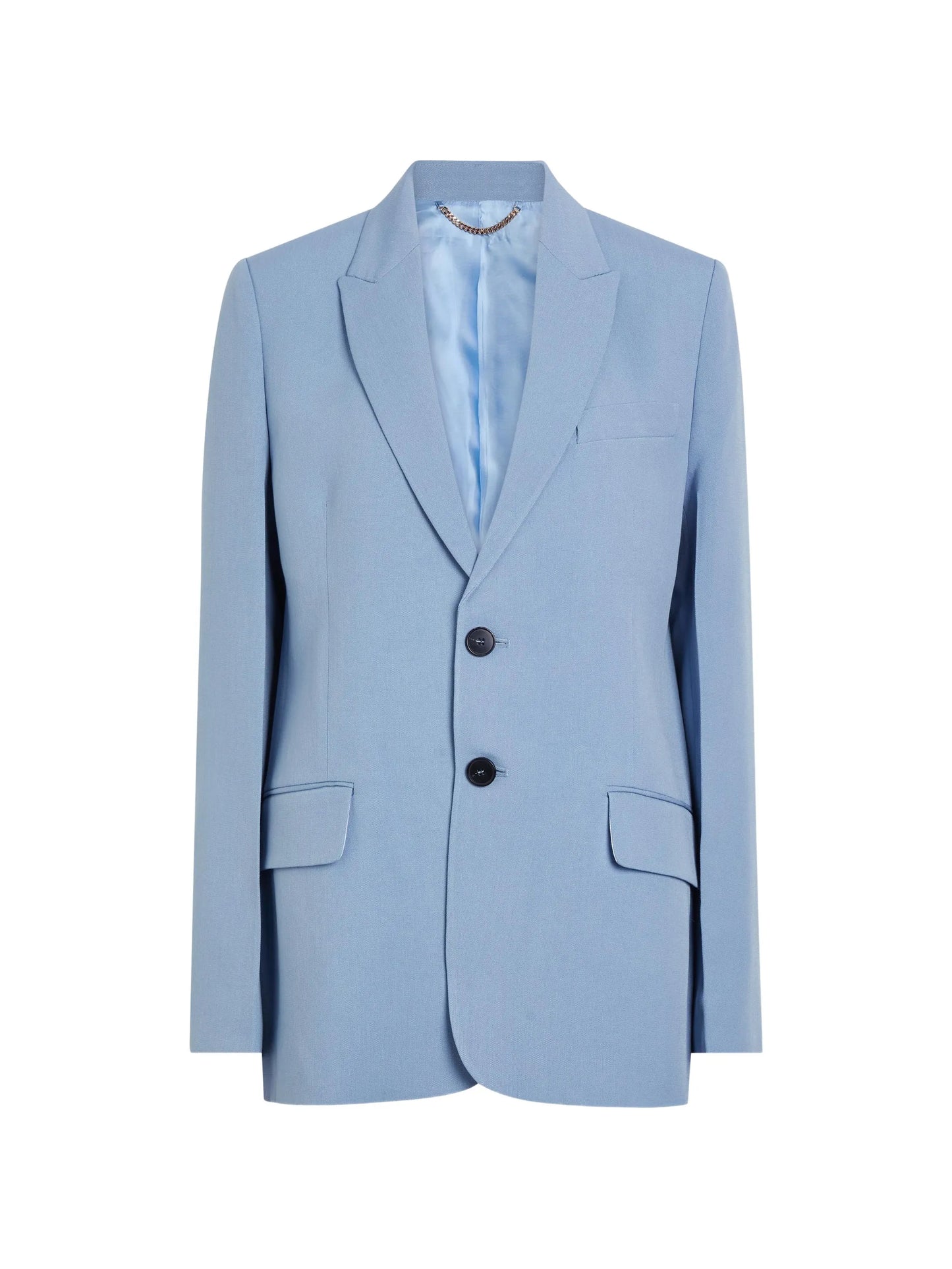 peak-lapel single-breasted jacket