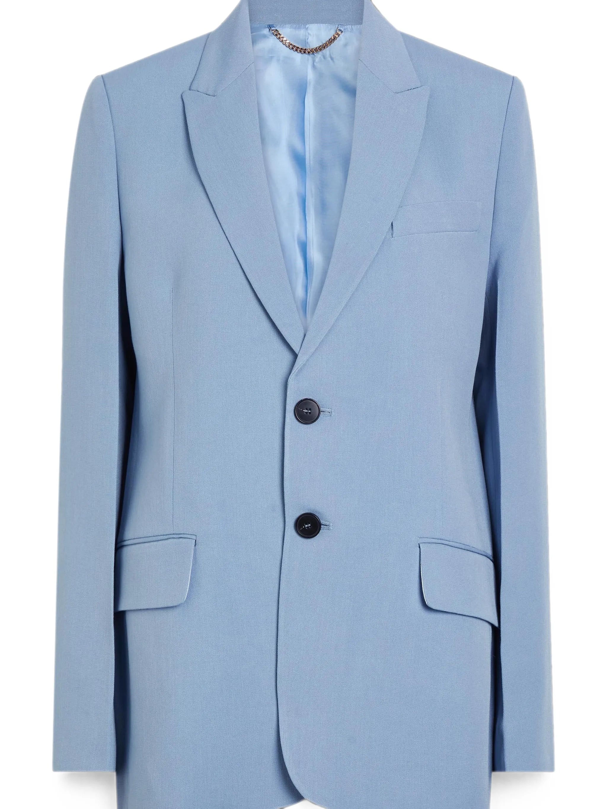 peak-lapel single-breasted blazer