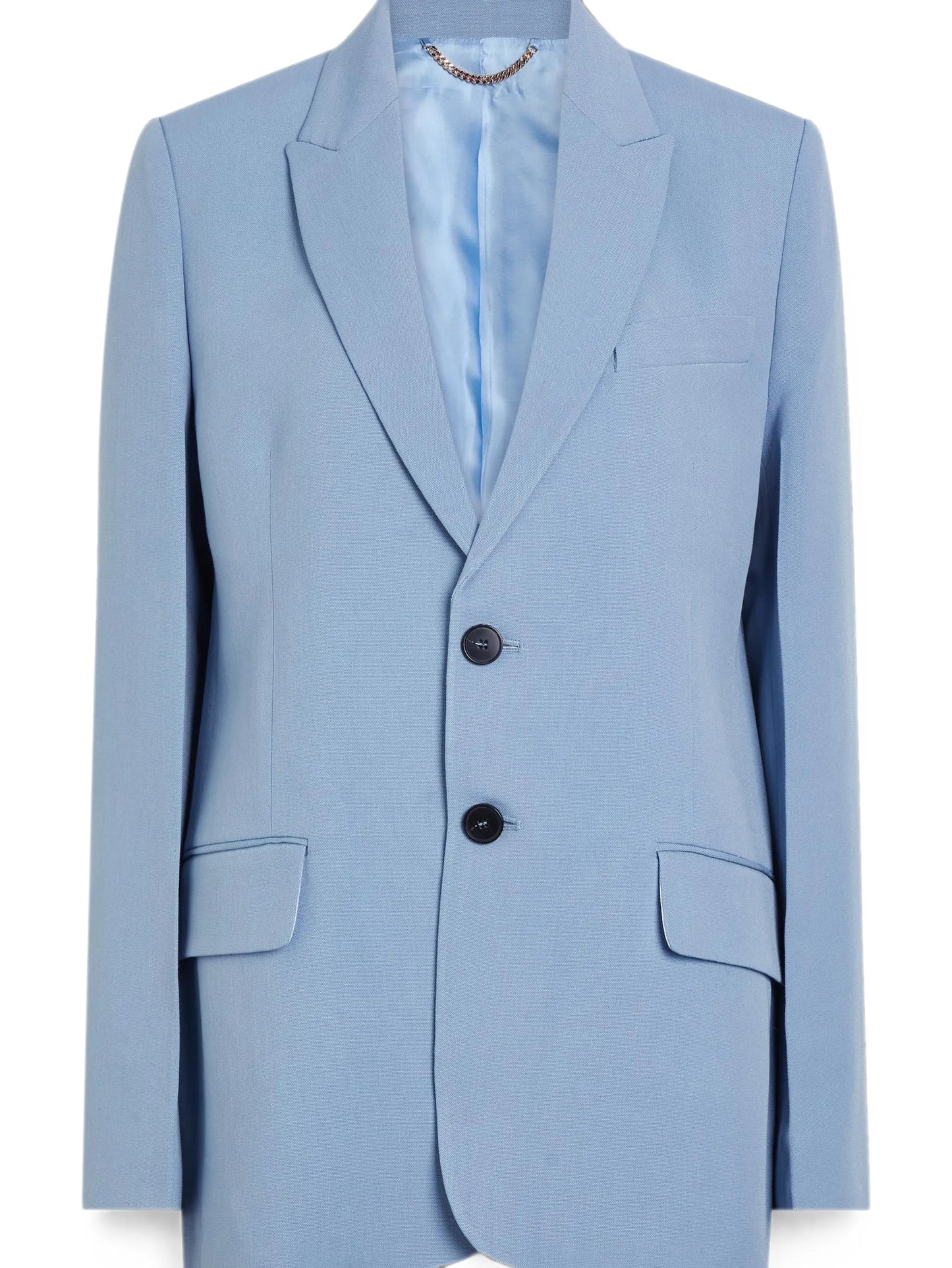 peak-lapel single-breasted blazer