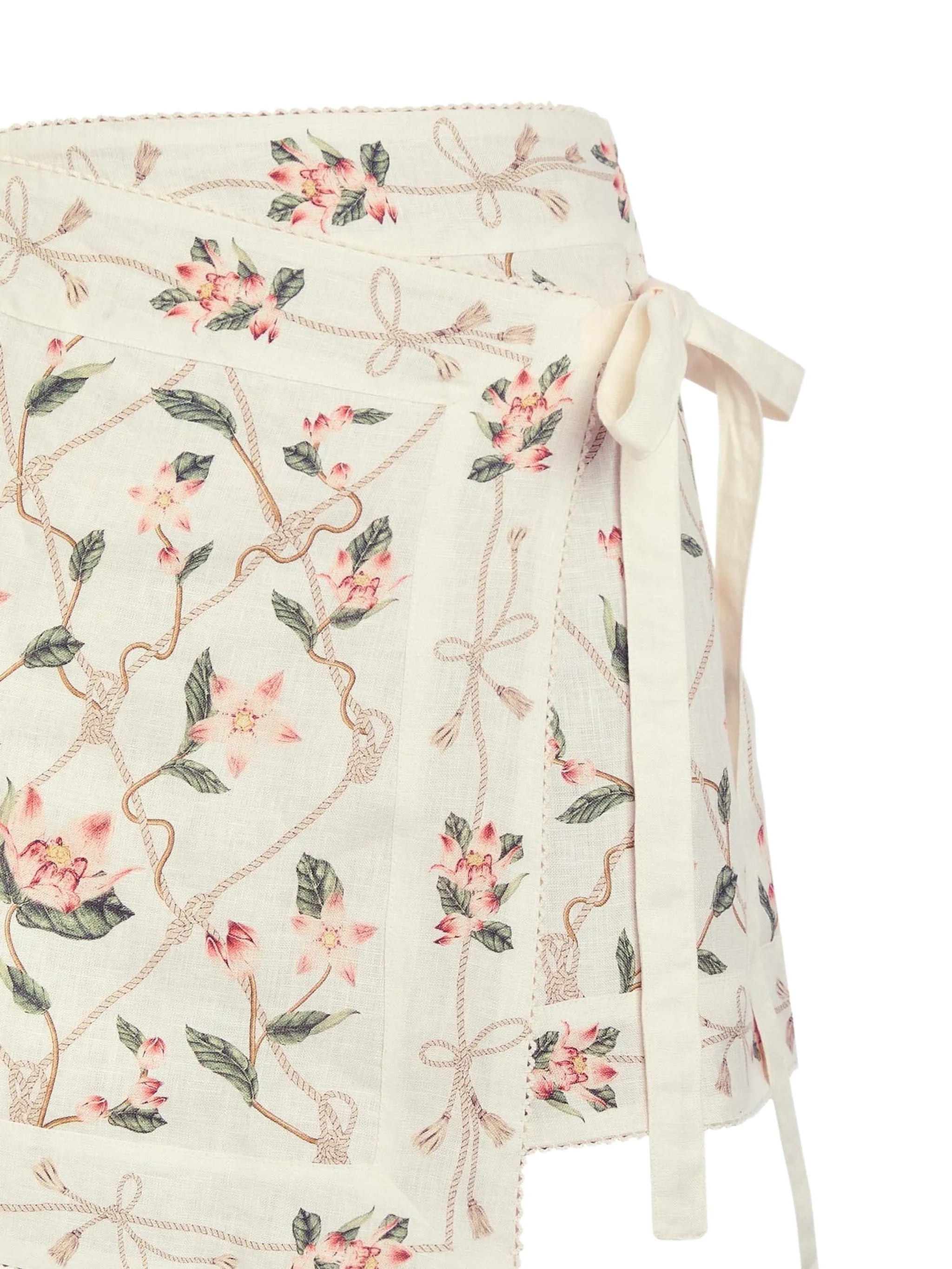 Luna floral-print mini wrap skirt