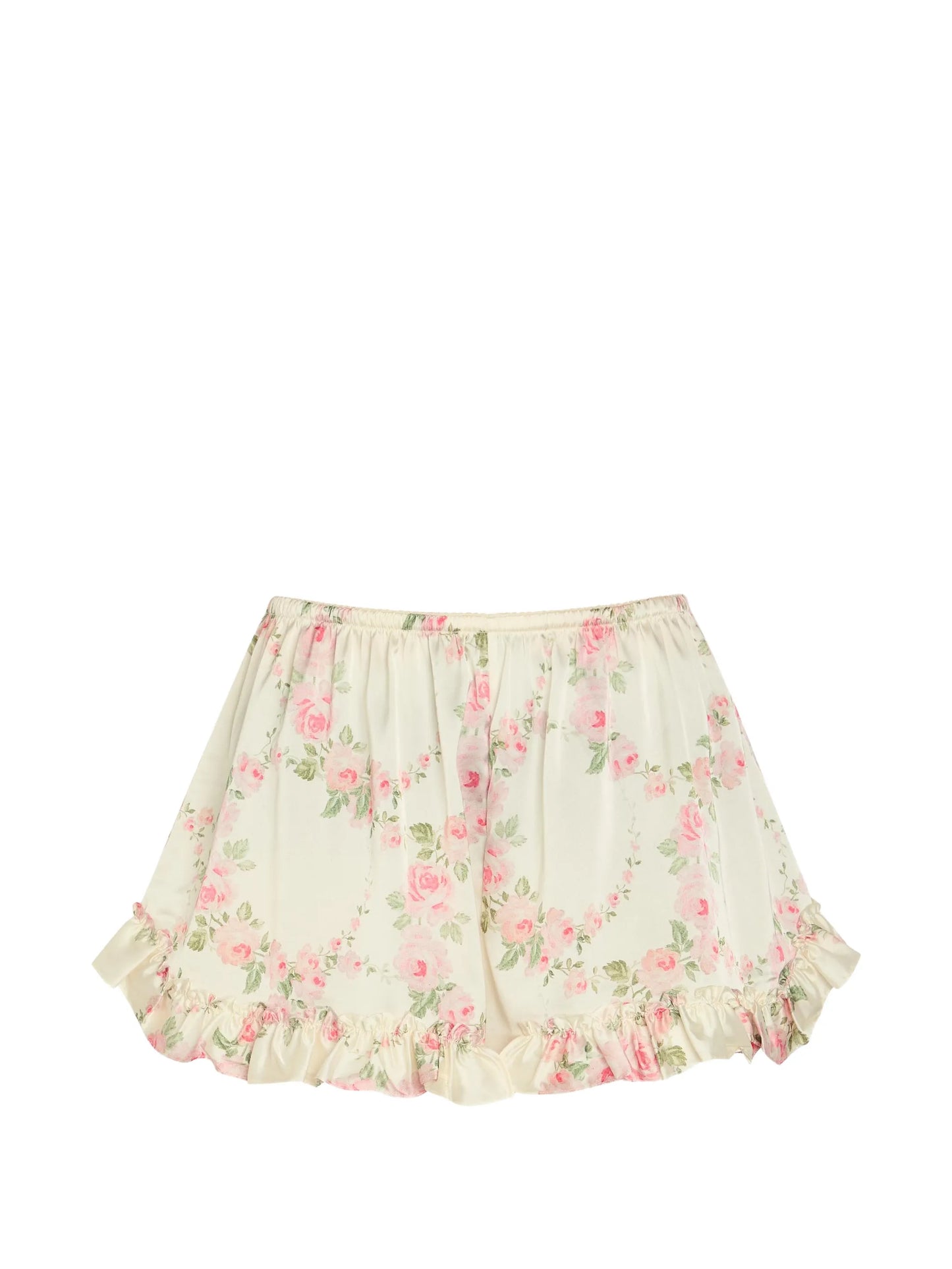 floral-print ruffled shorts