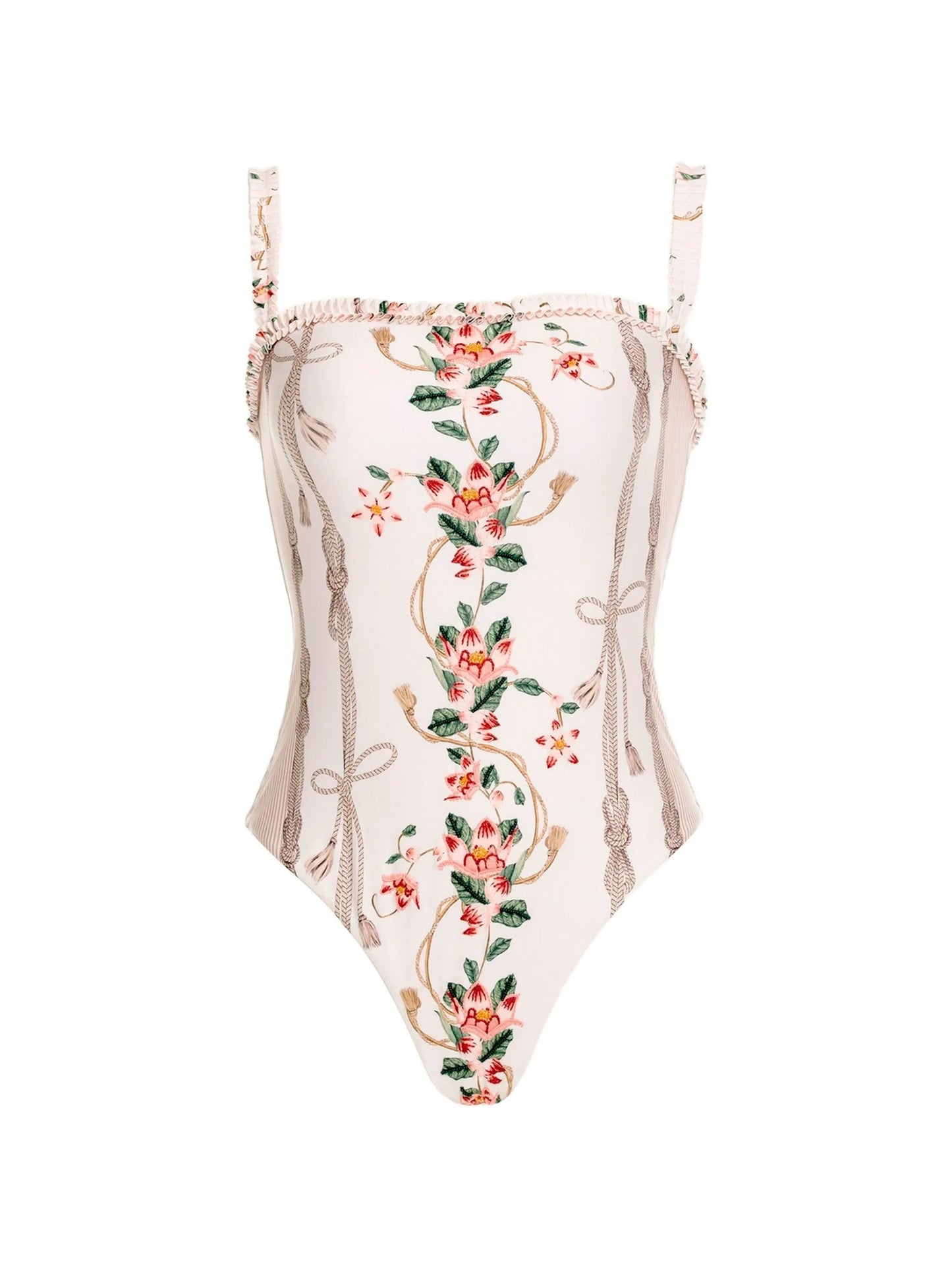 Limon Navegante floral-print ruffled swimsuit