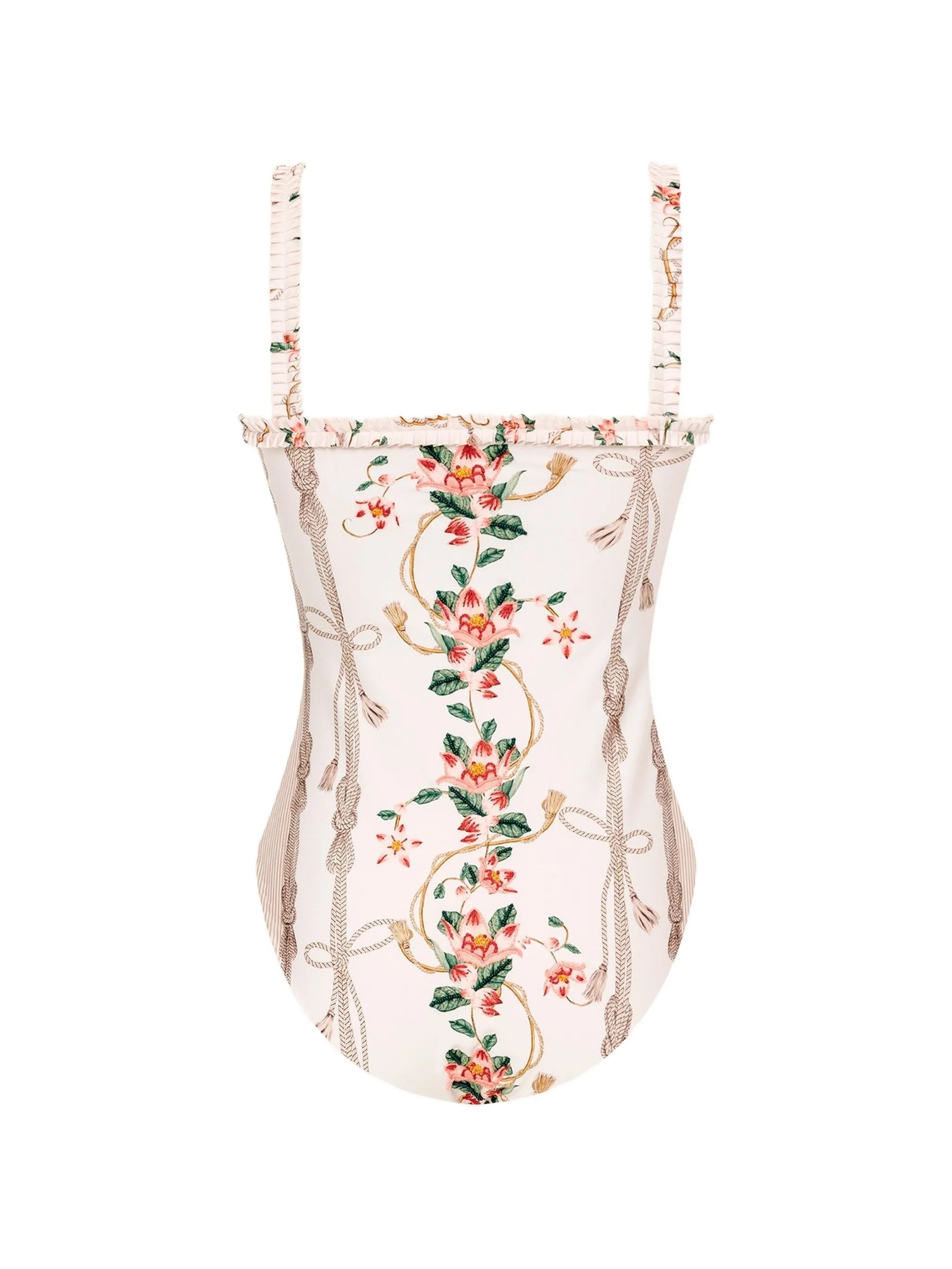 Limon Navegante floral-print ruffled swimsuit