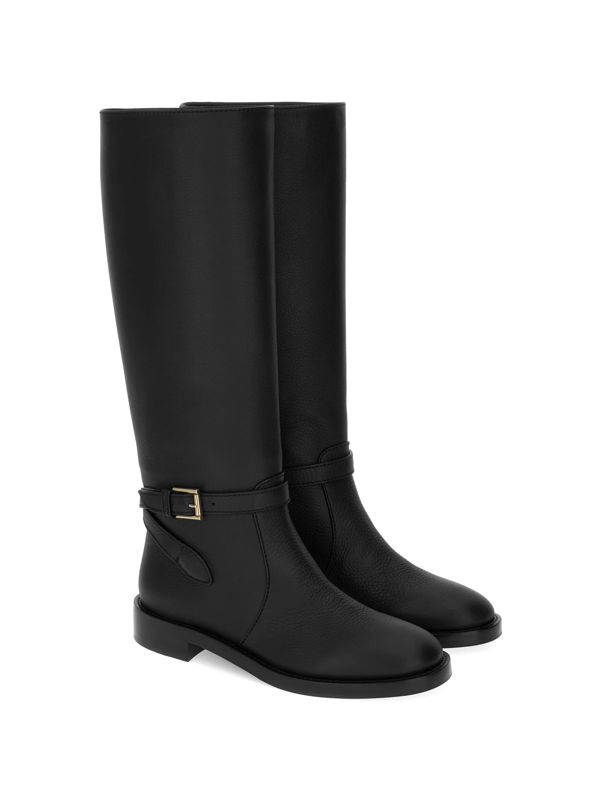 buckle-strap knee-high boots
