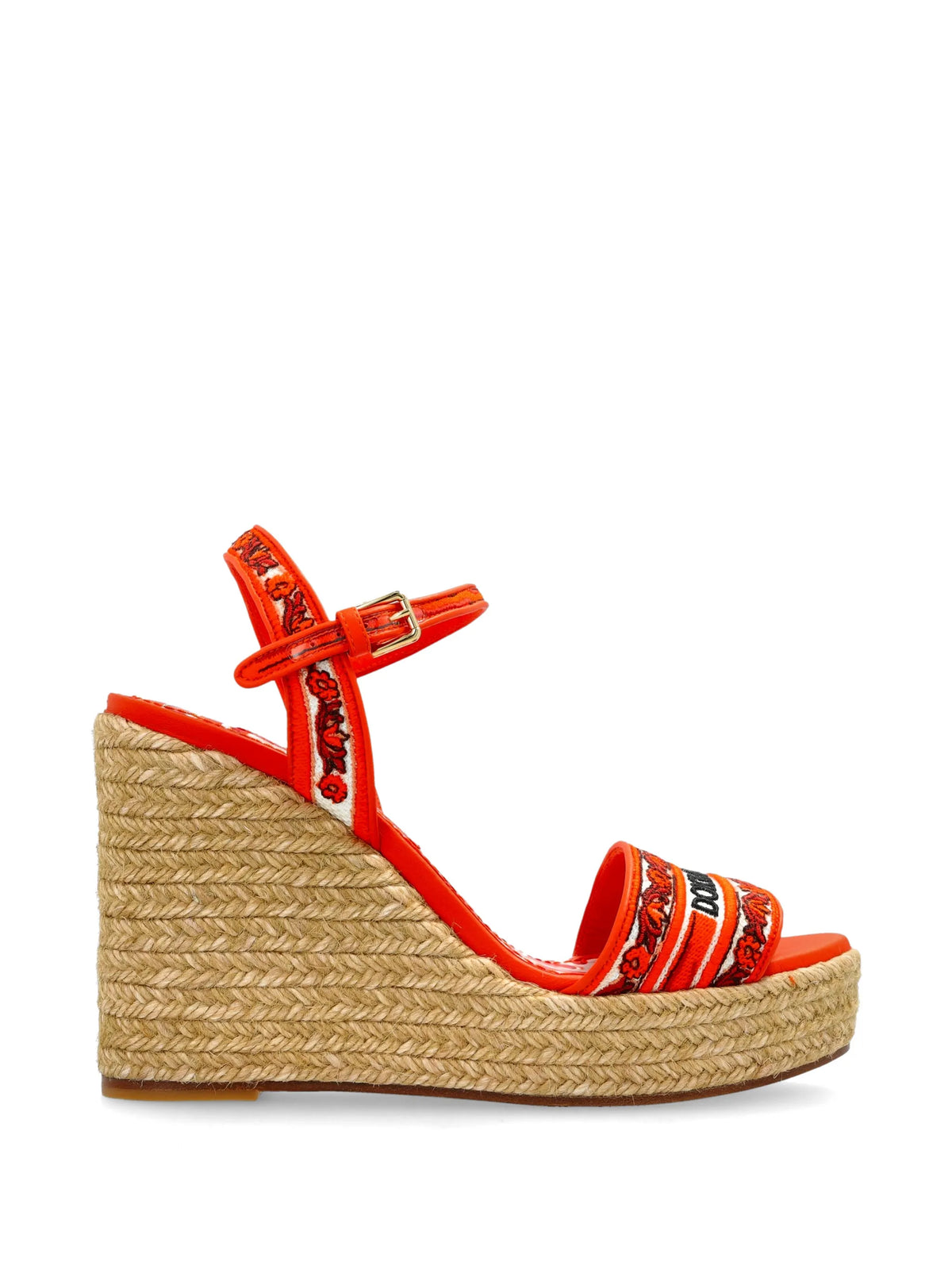 wedge sandals with Majolica embroidery