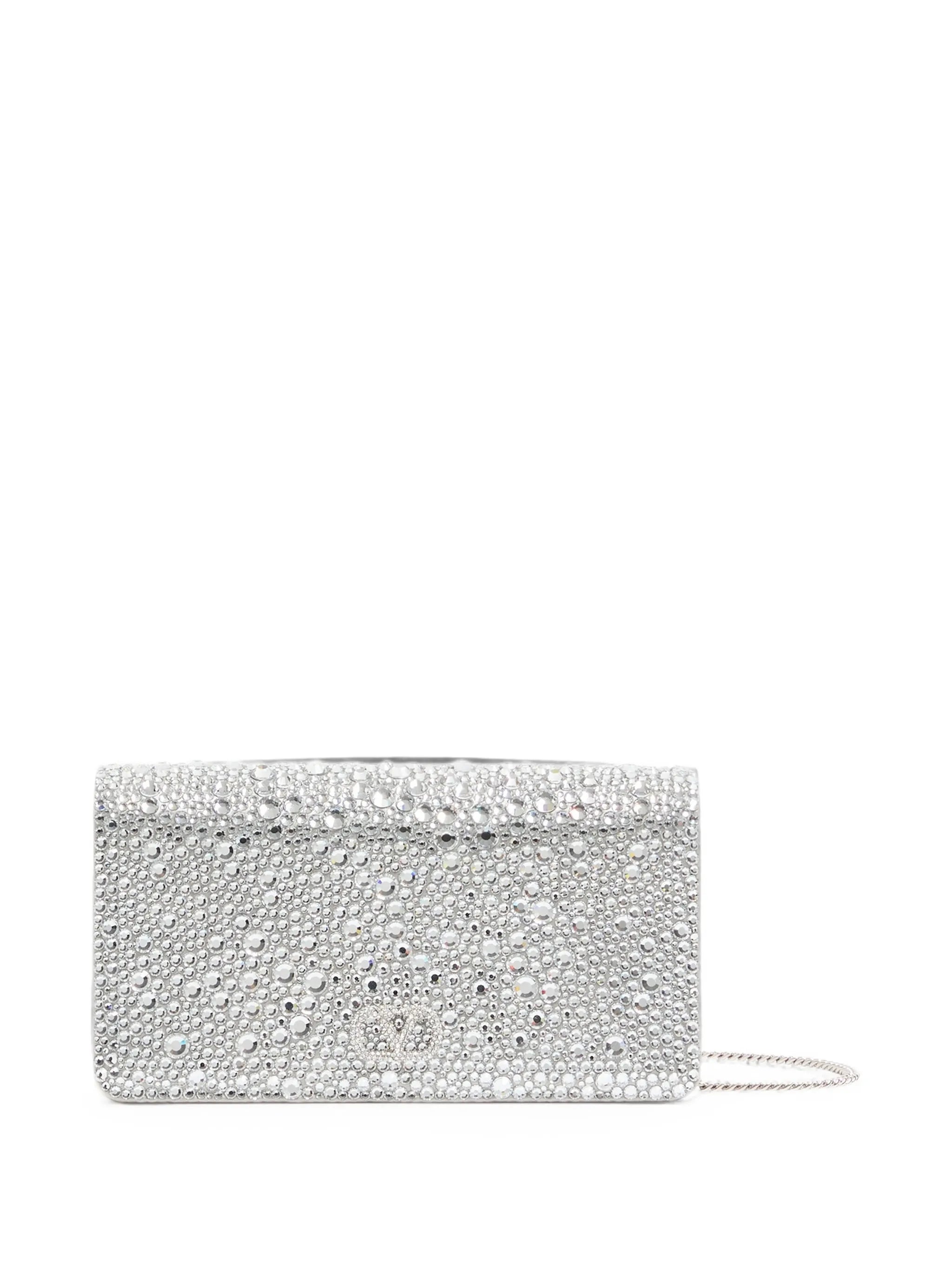 mini VLogo Signature cross body bag with sparkling embroidery
