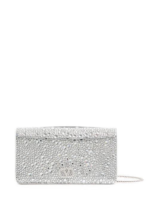 mini VLogo Signature cross body bag with sparkling embroidery