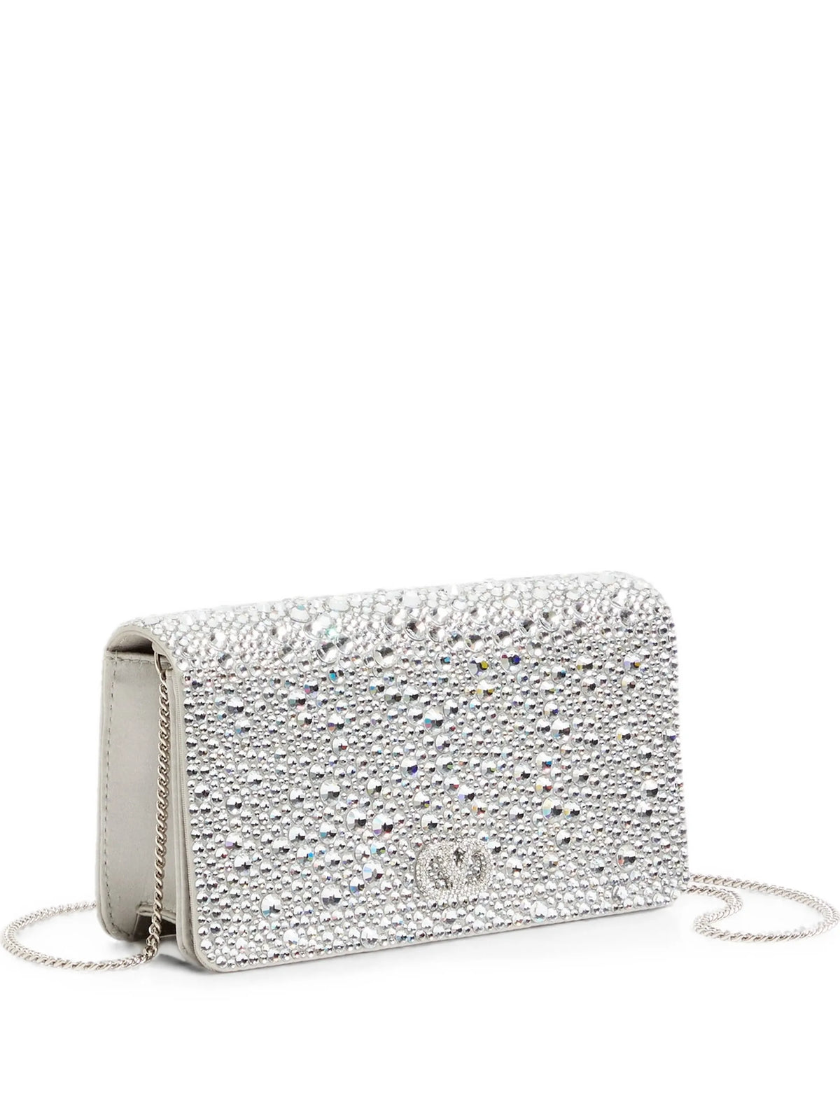 VLogo Signature crystal-embellished clutch bag