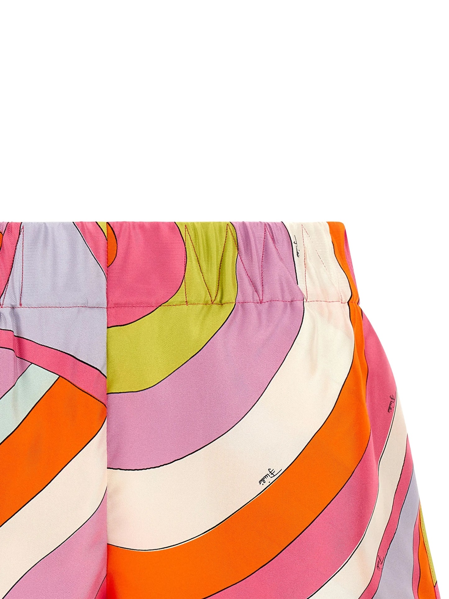 Iride-print silk shorts