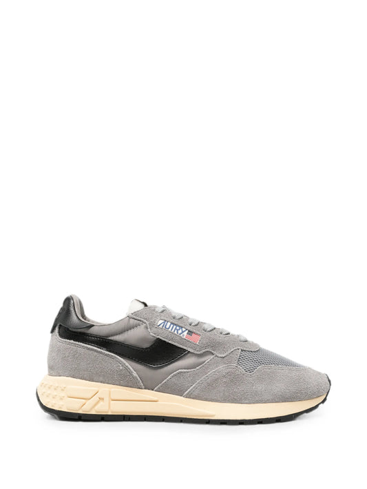 Reelwind low sneakers in lead and black nylon and suede