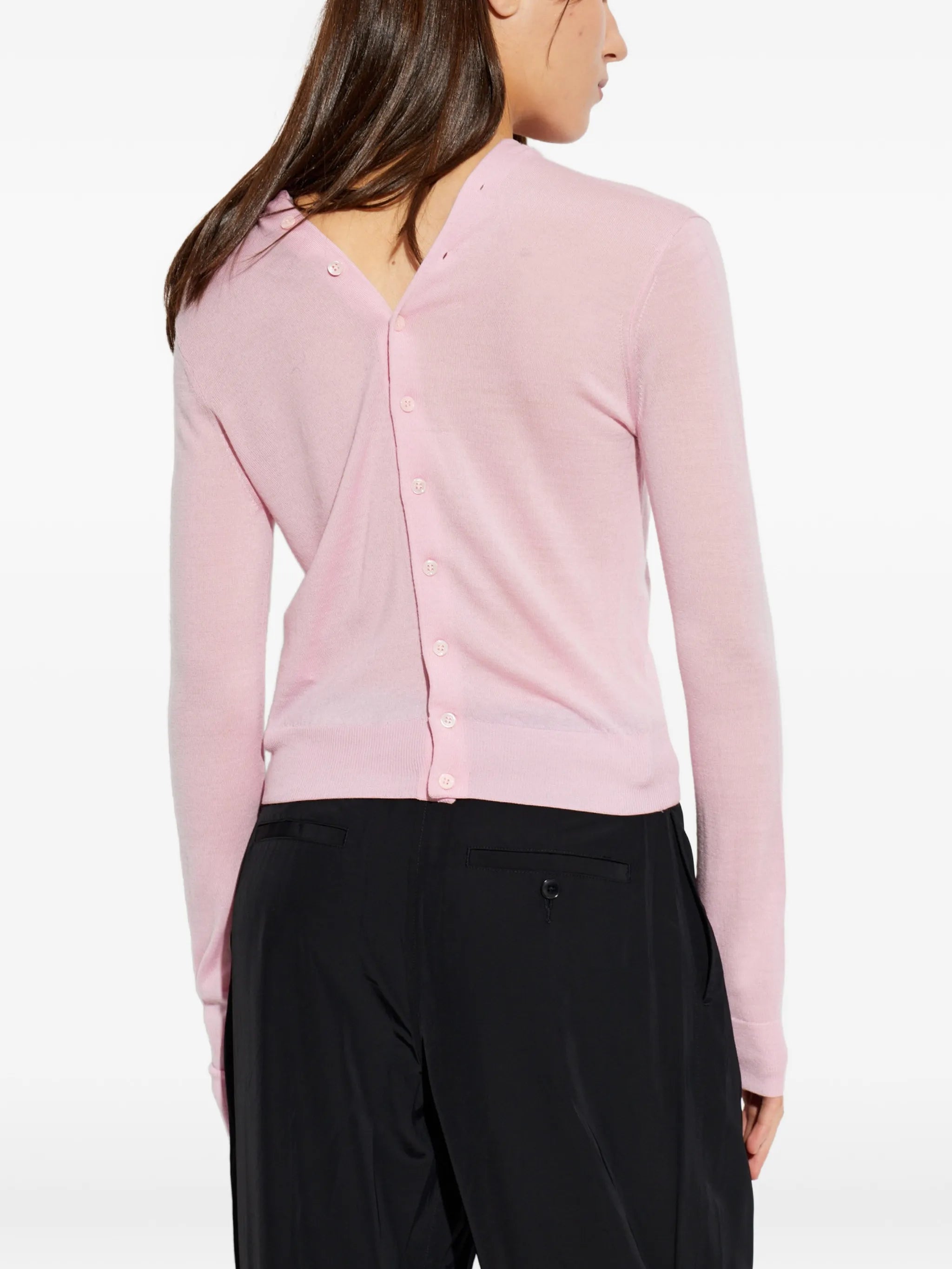 logo-patch button-up cardigan