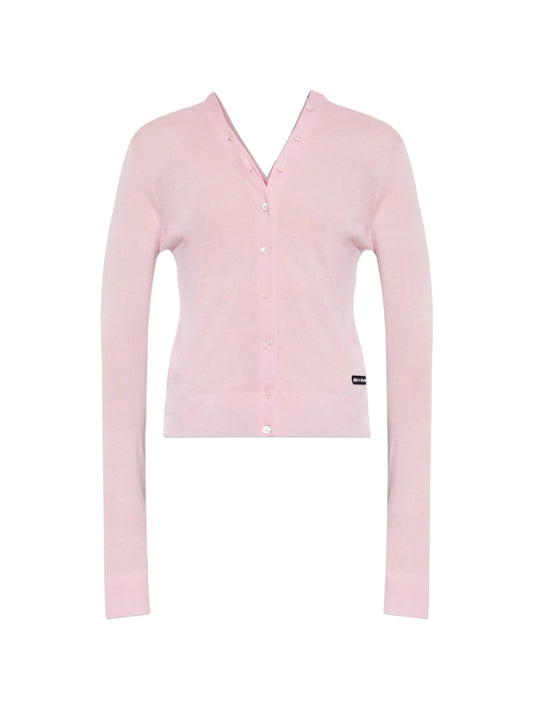 logo-patch button-up cardigan