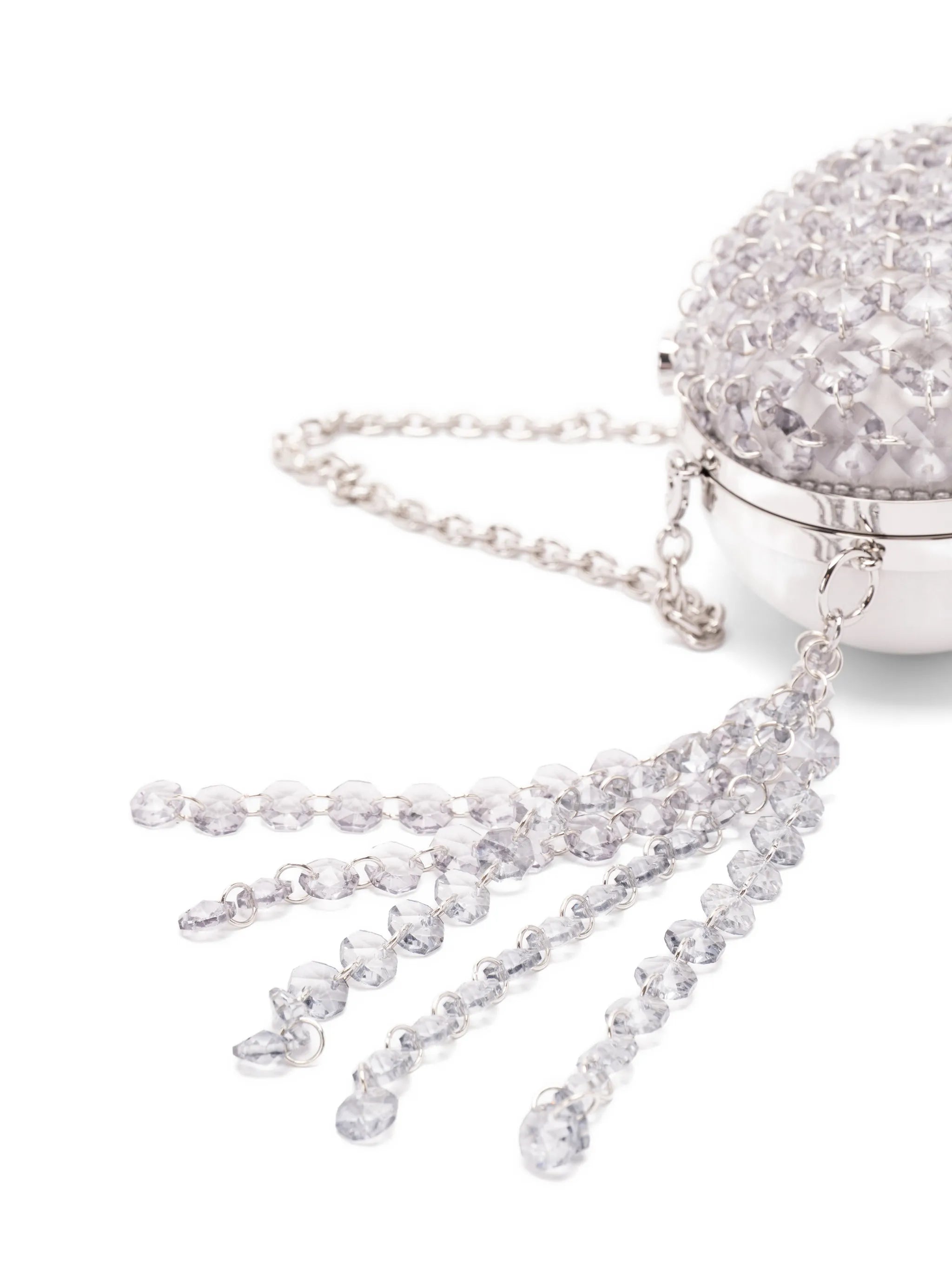 oval crystal chain clutch bag