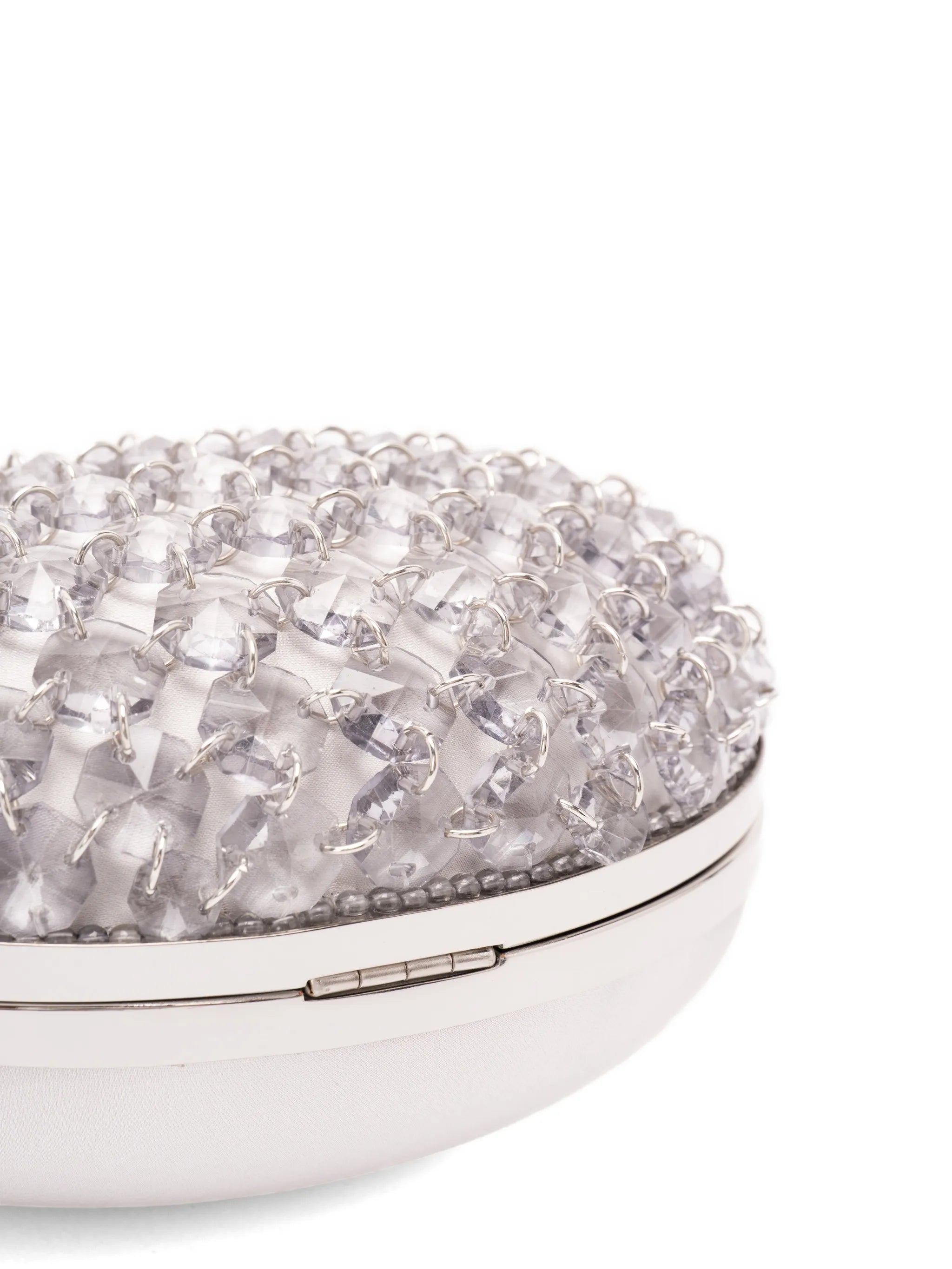 oval crystal chain clutch bag