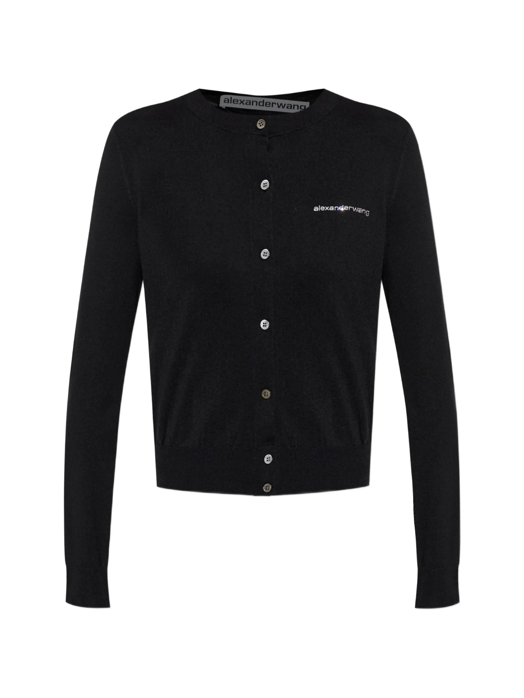 crystal-embellished-logo cardigan