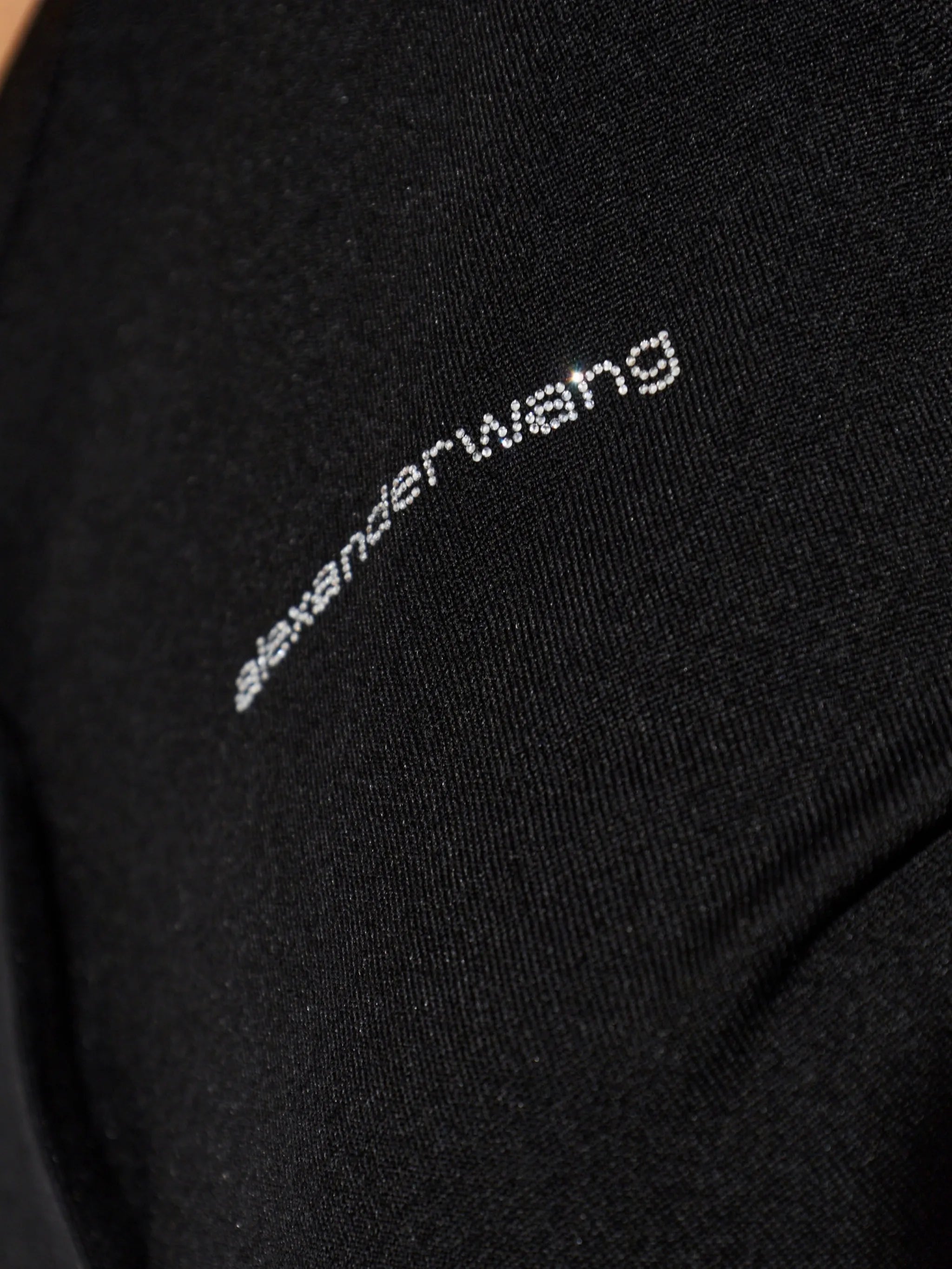 crystal hotfix logo crewneck cardigan