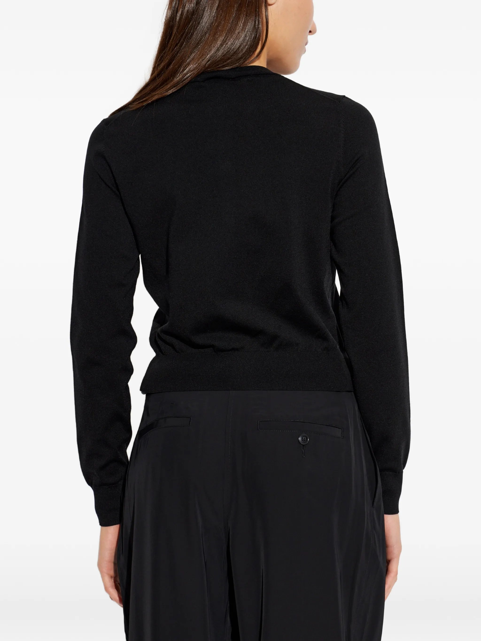 crystal hotfix logo crewneck cardigan